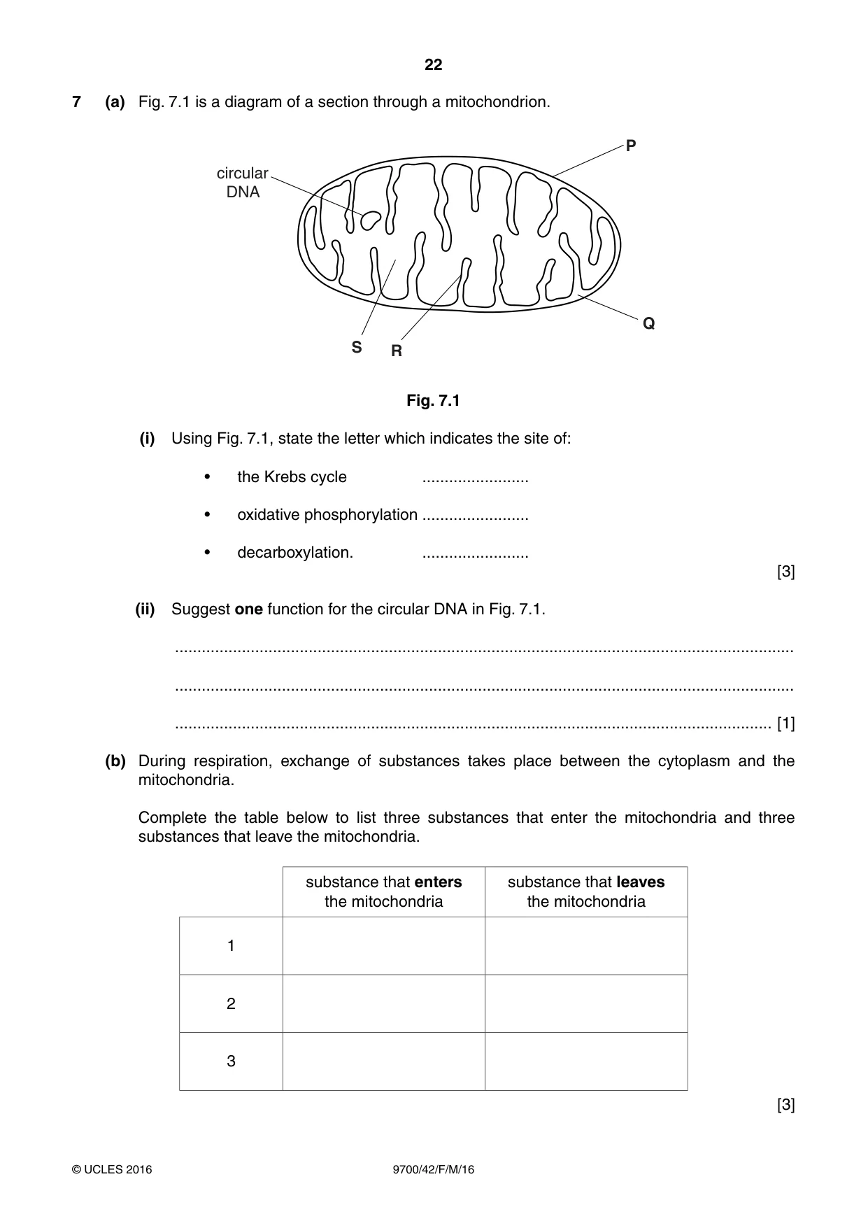 Cambridge A Level Biology 9700 2016 Feb/March Paper 4 · Variant 2 question paper, page 22 of 28