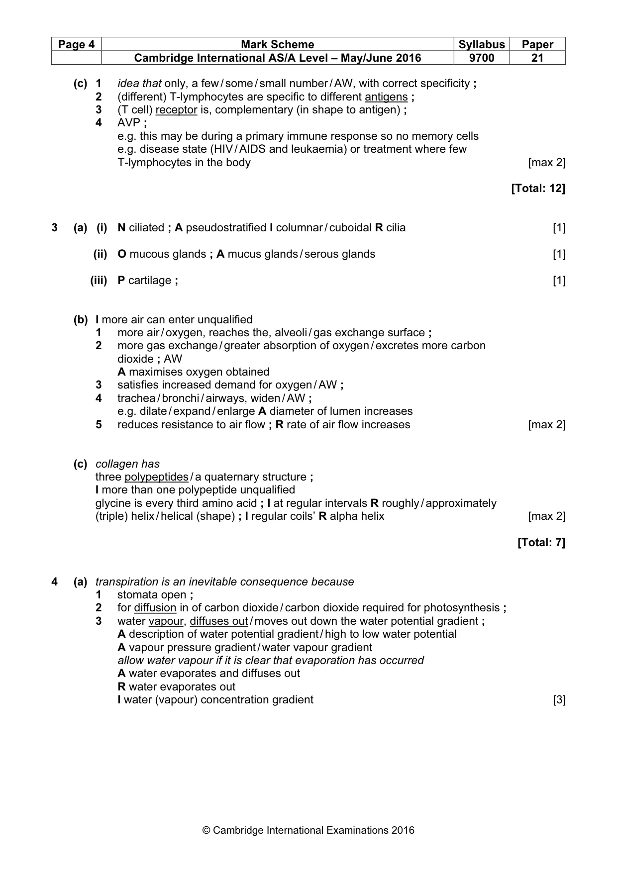 Mark scheme, page 4 of 7