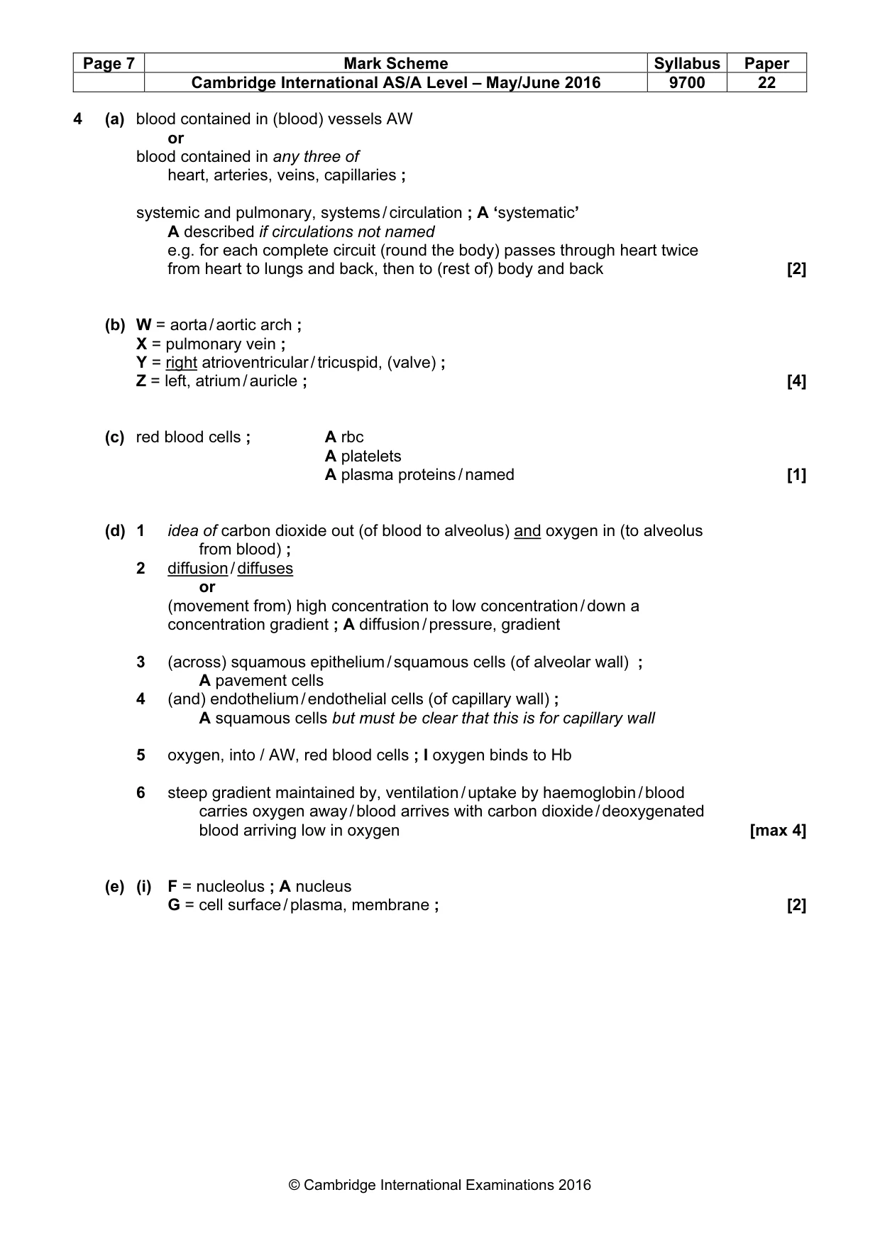 Mark scheme, page 7 of 10