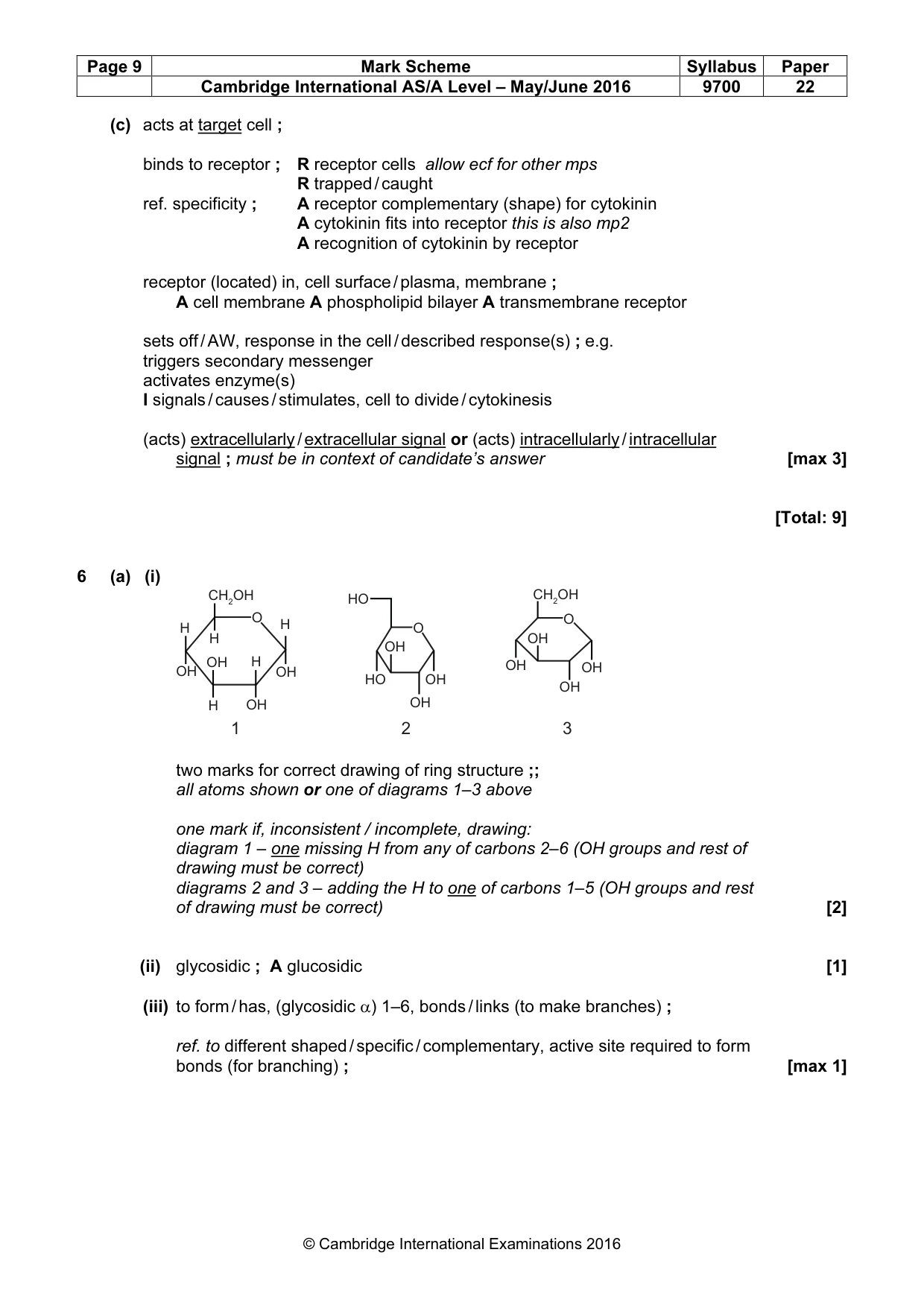 Mark scheme, page 9 of 10