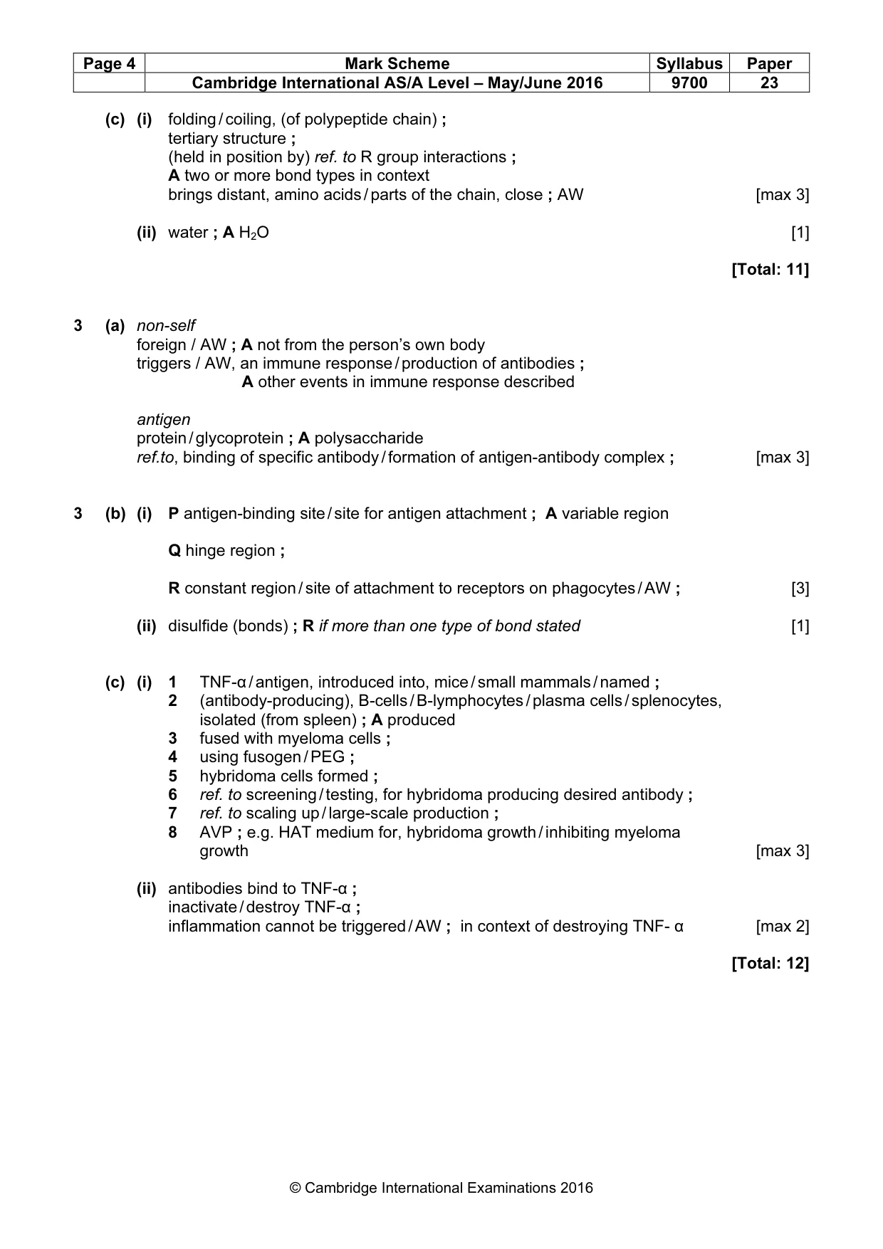 Mark scheme, page 4 of 6