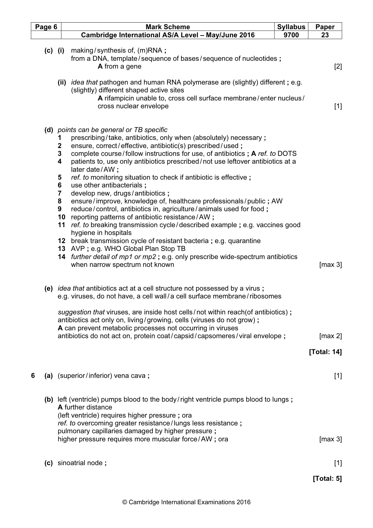 Mark scheme, page 6 of 6