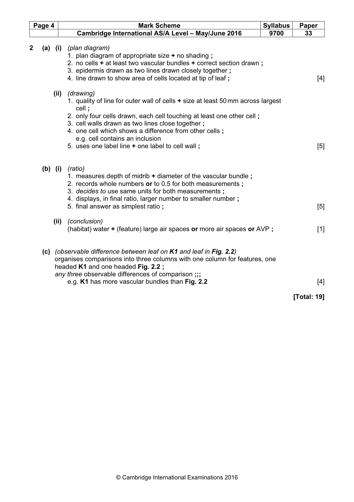 Mark scheme, page 4 of 4
