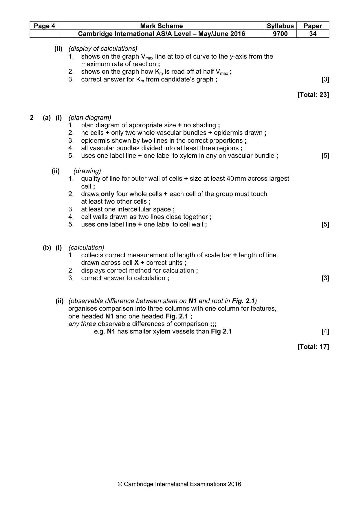 Mark scheme, page 4 of 4