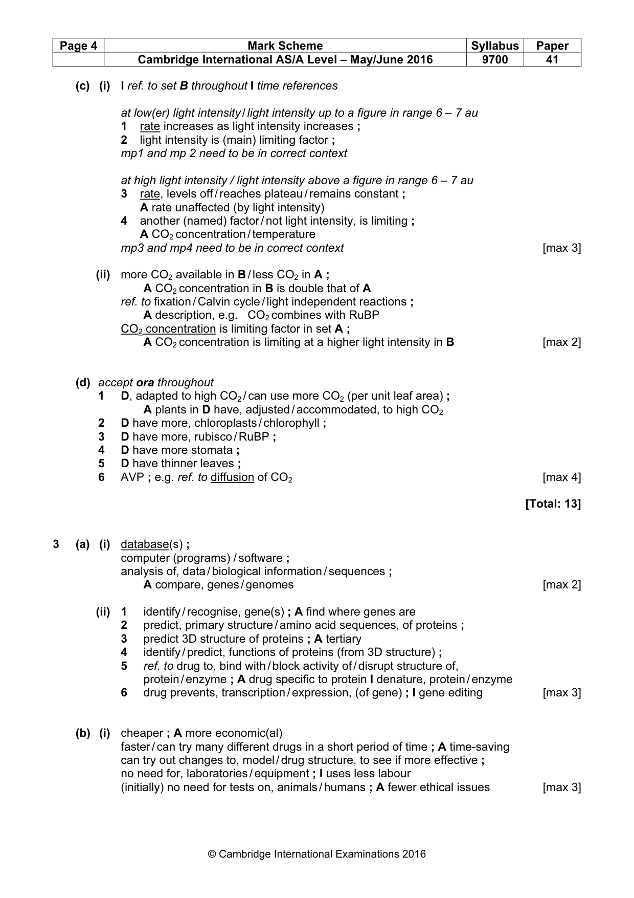 Mark scheme, page 4 of 10