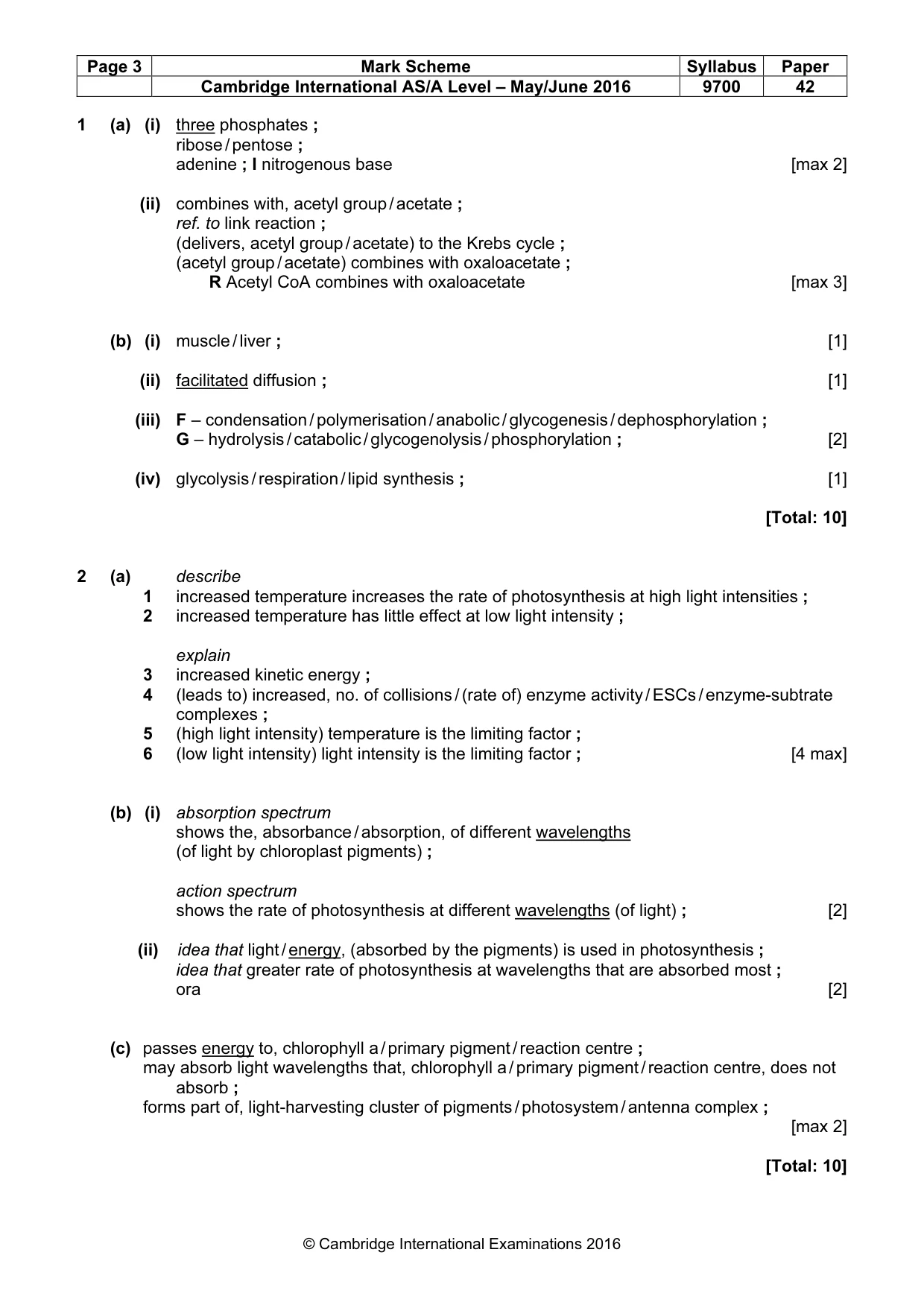 Mark scheme, page 3 of 8