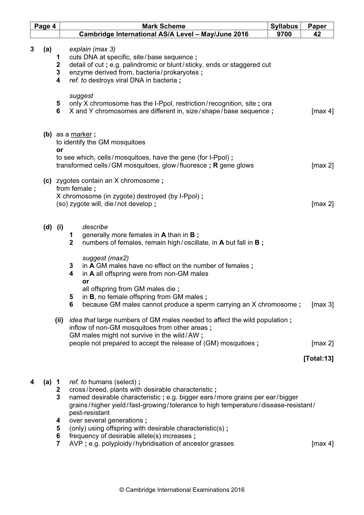 Mark scheme, page 4 of 8