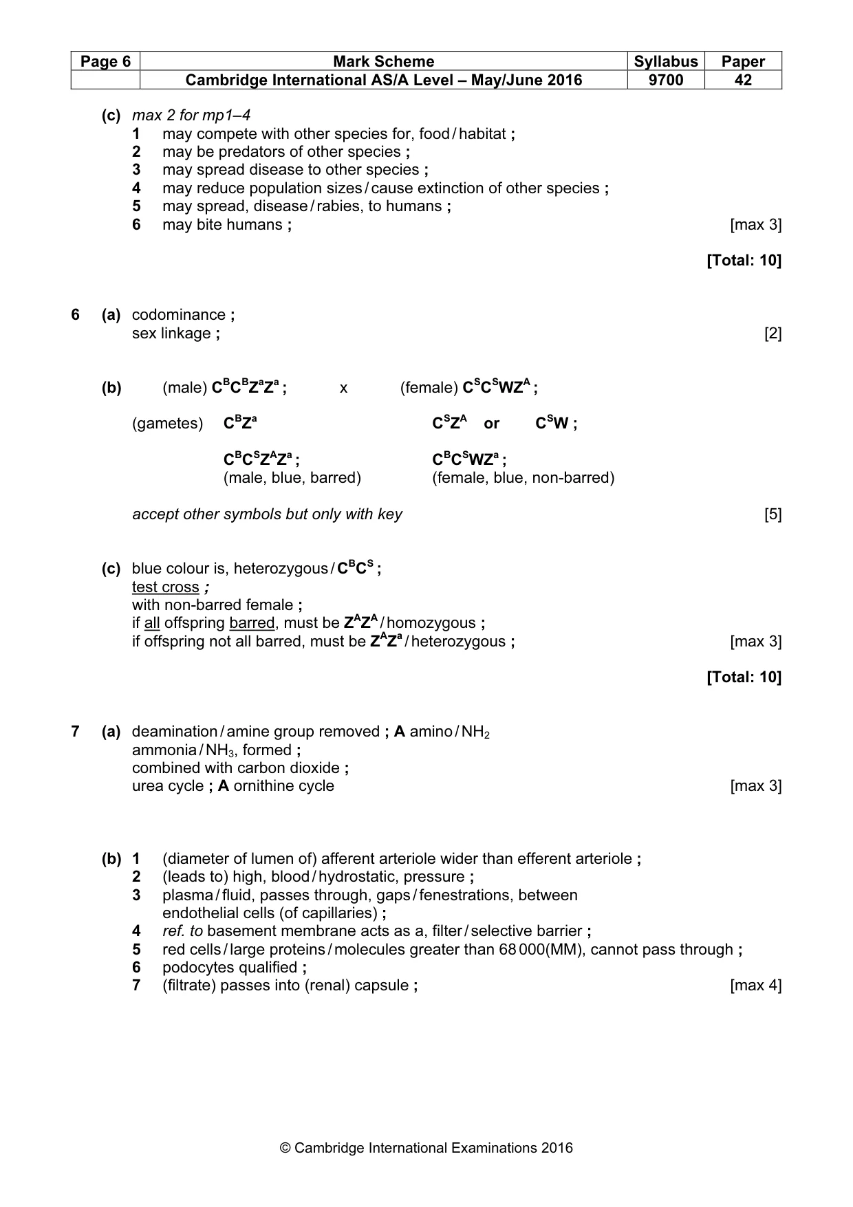 Mark scheme, page 6 of 8