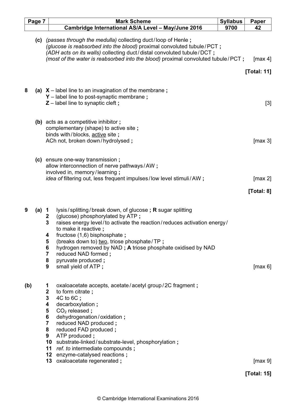 Mark scheme, page 7 of 8