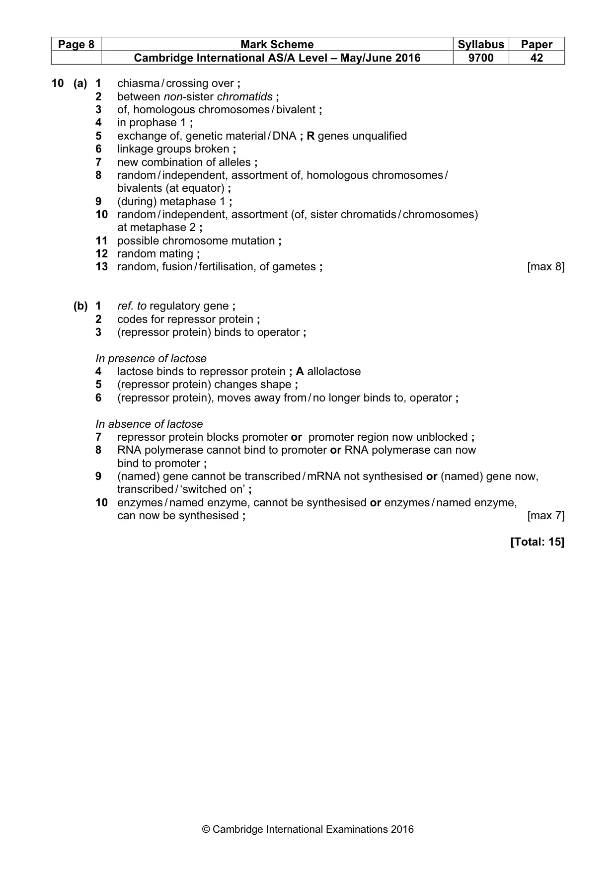 Mark scheme, page 8 of 8