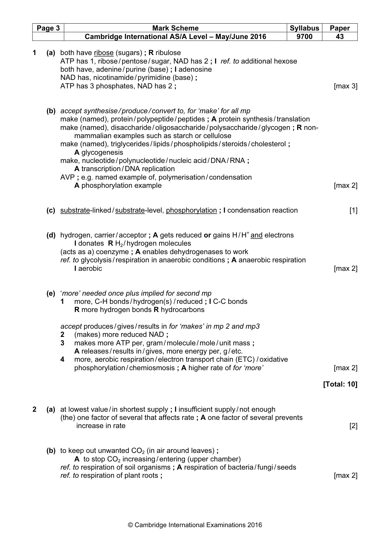 Mark scheme, page 3 of 10
