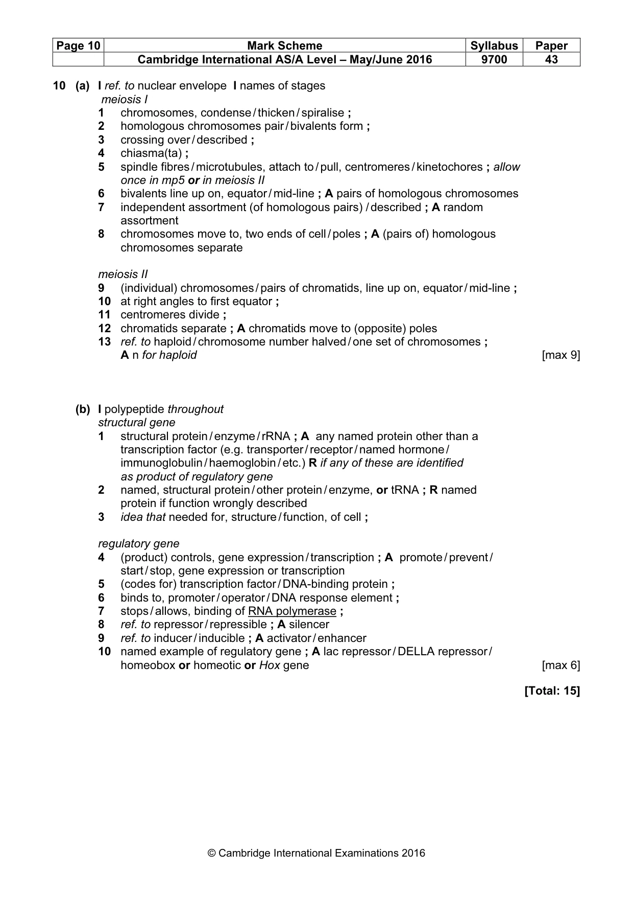 Mark scheme, page 10 of 10