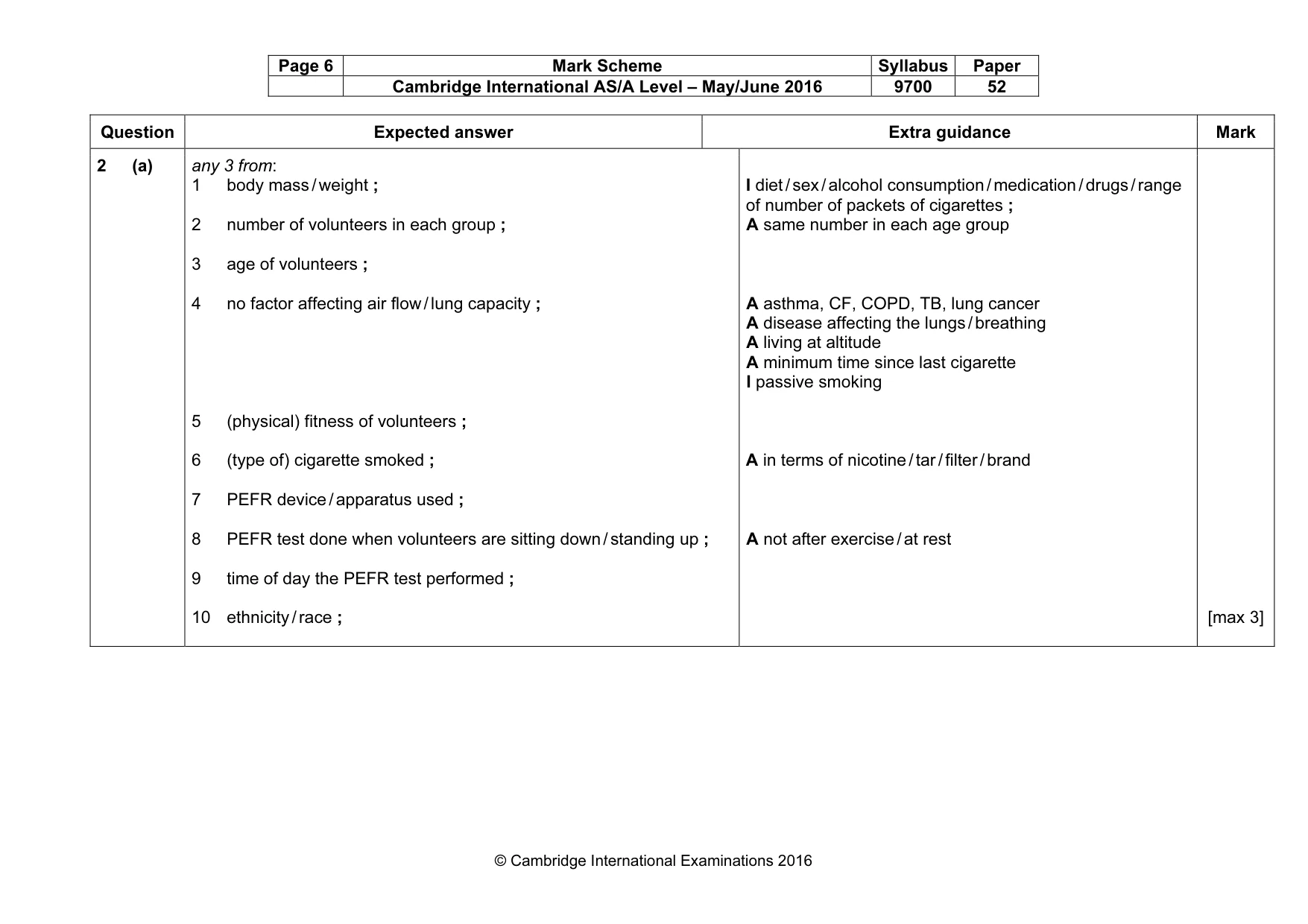 Mark scheme, page 6 of 8