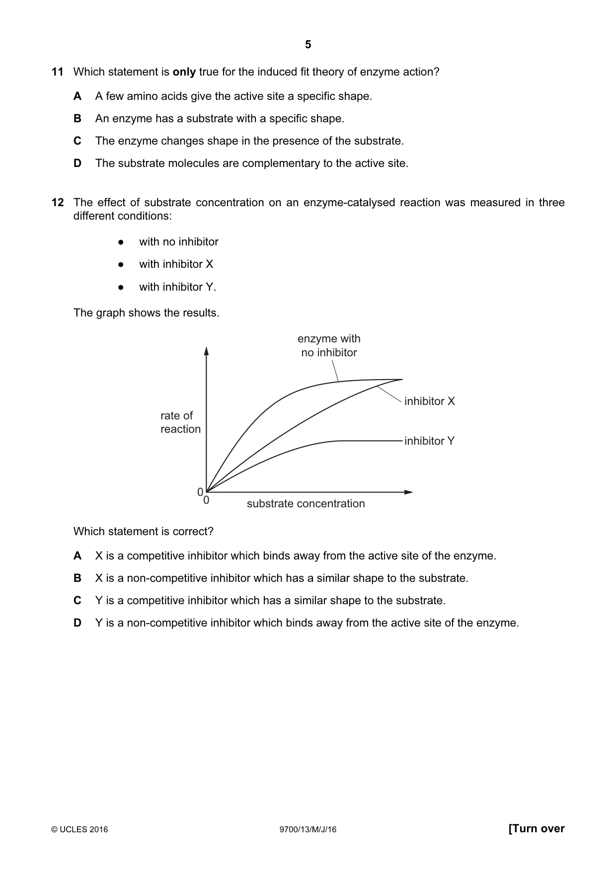 Cambridge A Level Biology 9700 2016 May/June Paper 1 · Variant 3 question paper, page 5 of 16