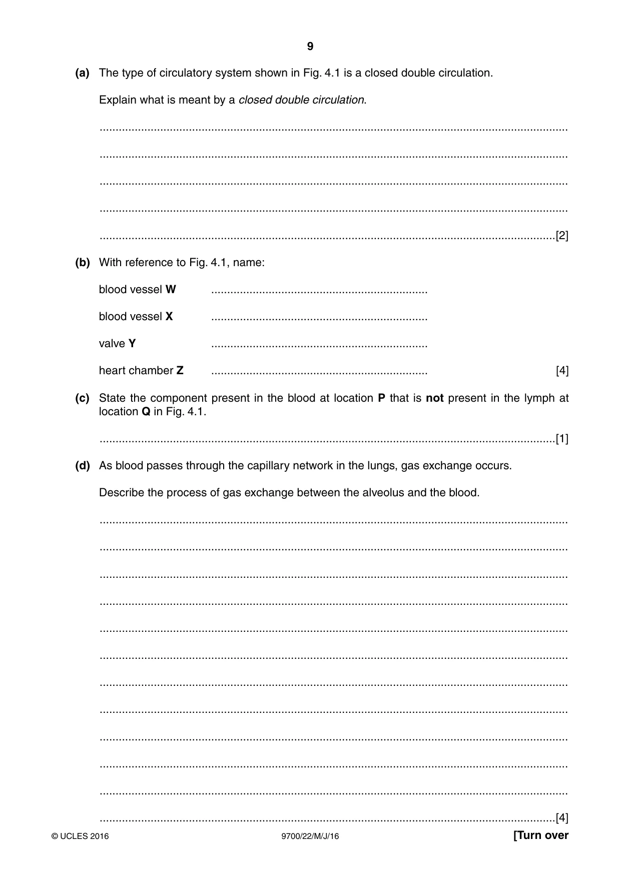 Cambridge A Level Biology 9700 2016 May/June Paper 2 · Variant 2 question paper, page 9 of 16