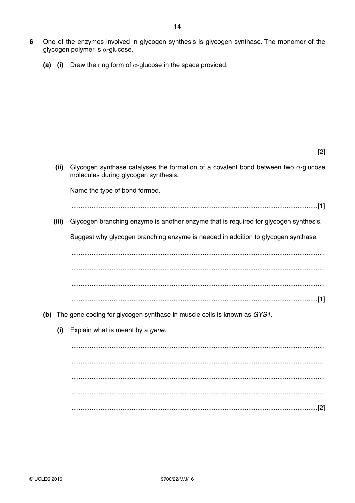 Cambridge A Level Biology 9700 2016 May/June Paper 2 · Variant 2 question paper, page 14 of 16