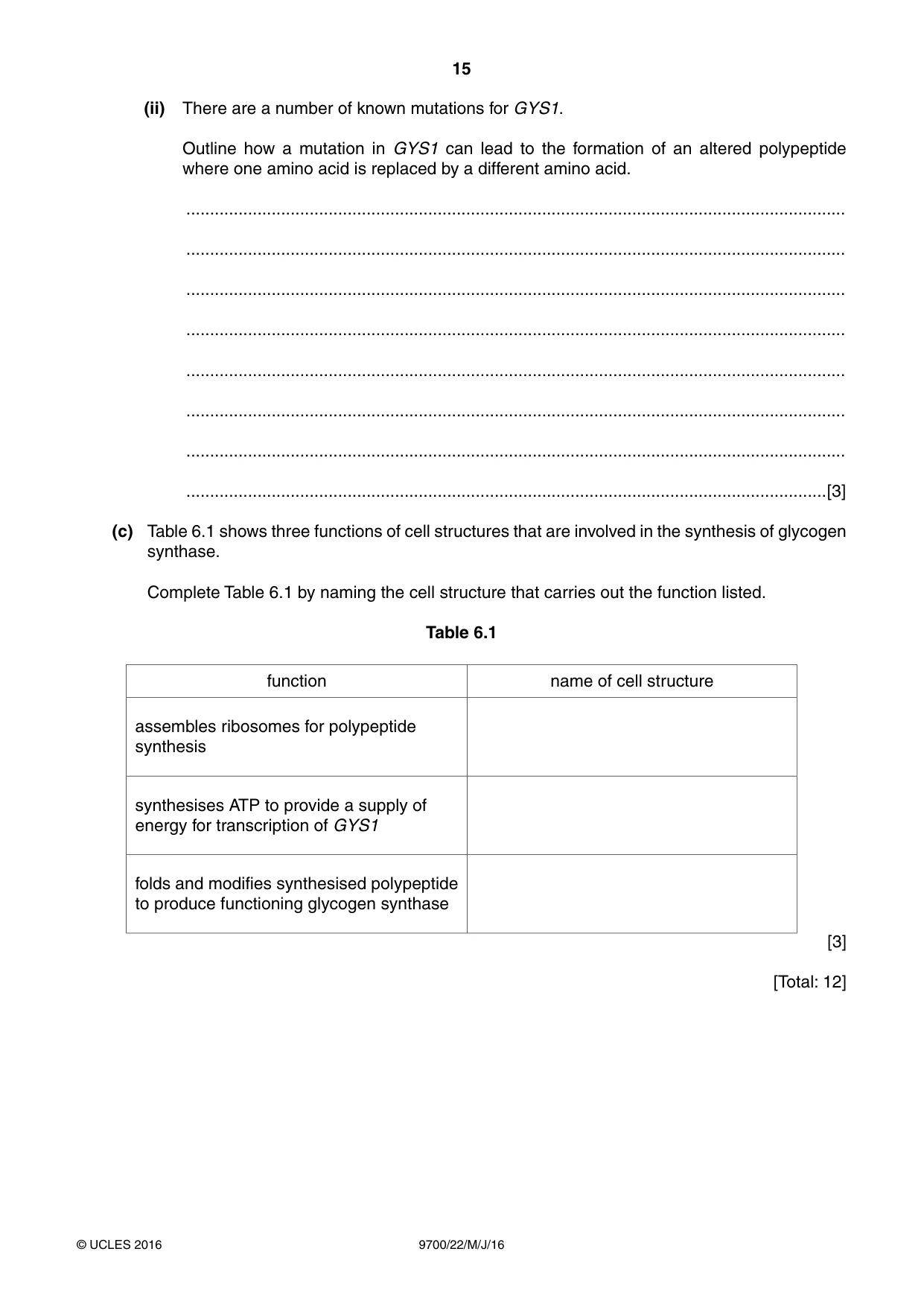 Cambridge A Level Biology 9700 2016 May/June Paper 2 · Variant 2 question paper, page 15 of 16