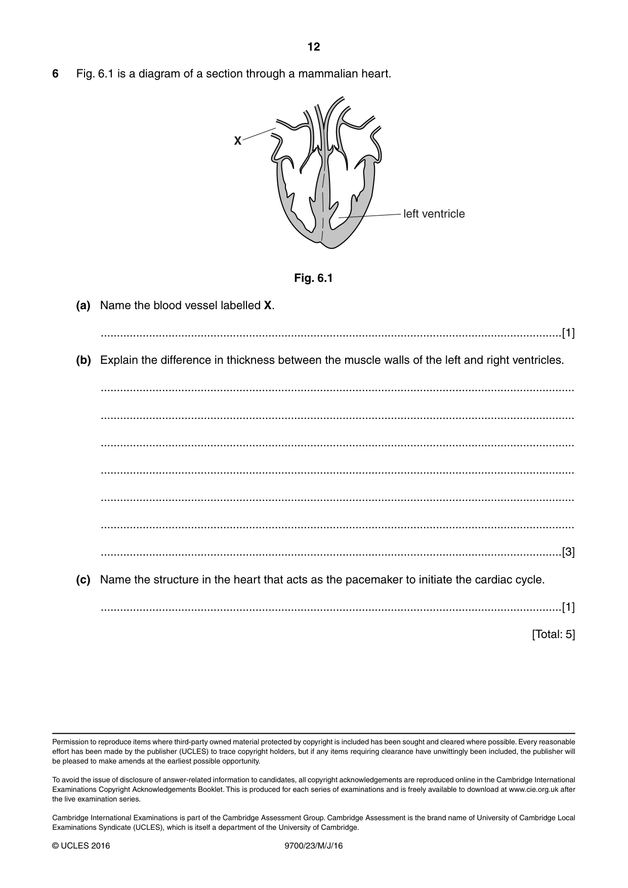 Cambridge A Level Biology 9700 2016 May/June Paper 2 · Variant 3 question paper, page 12 of 12