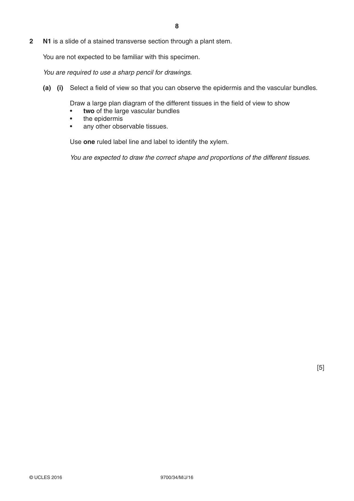 Cambridge A Level Biology 9700 2016 May/June Paper 3 · Variant 4 question paper, page 8 of 12