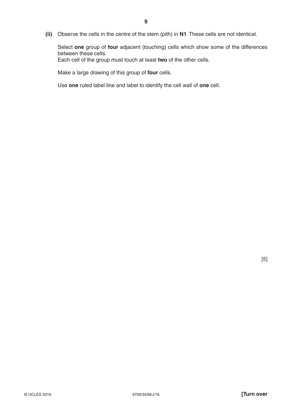 Cambridge A Level Biology 9700 2016 May/June Paper 3 · Variant 4 question paper, page 9 of 12