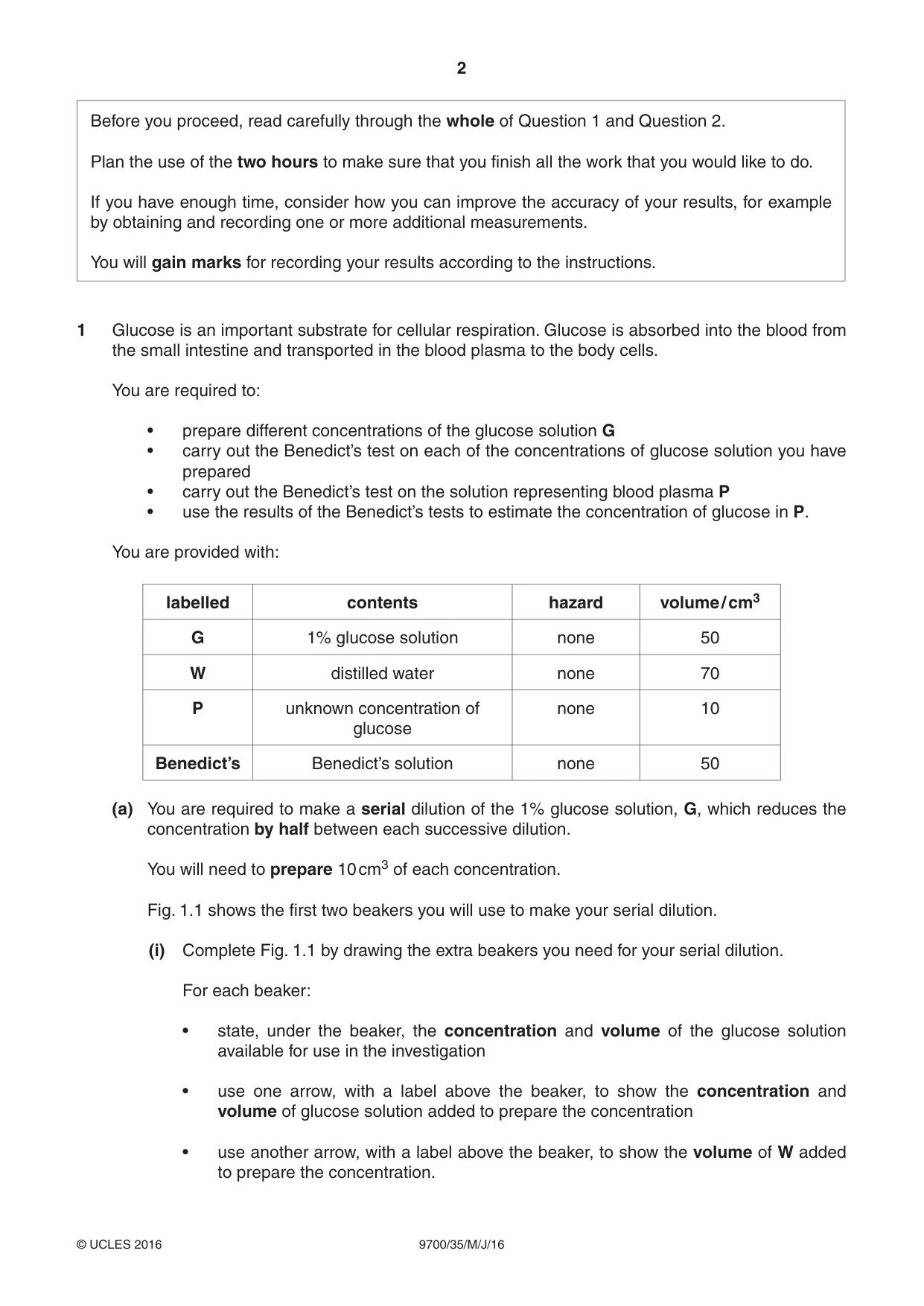 Cambridge A Level Biology 9700 2016 May/June Paper 3 · Variant 5 question paper, page 2 of 12