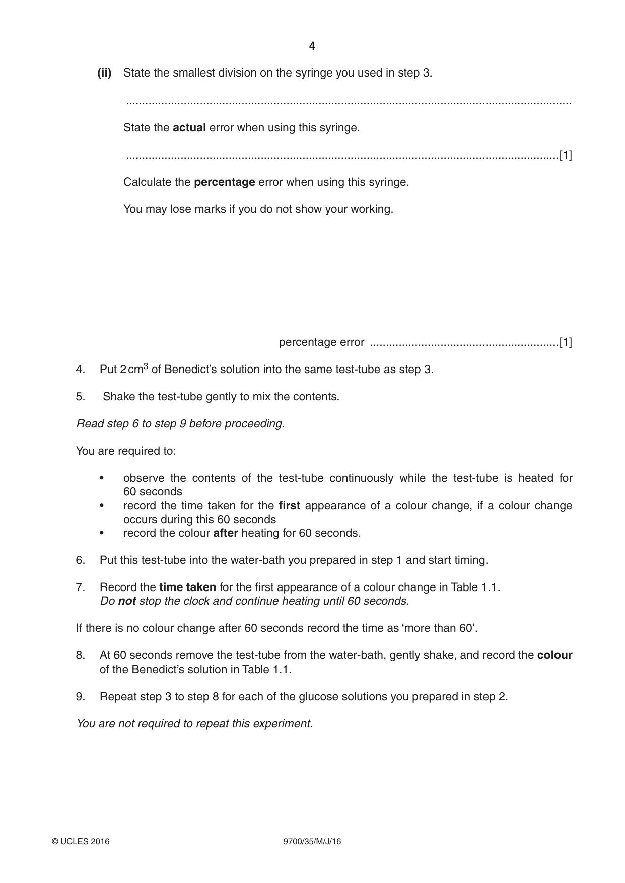 Cambridge A Level Biology 9700 2016 May/June Paper 3 · Variant 5 question paper, page 4 of 12
