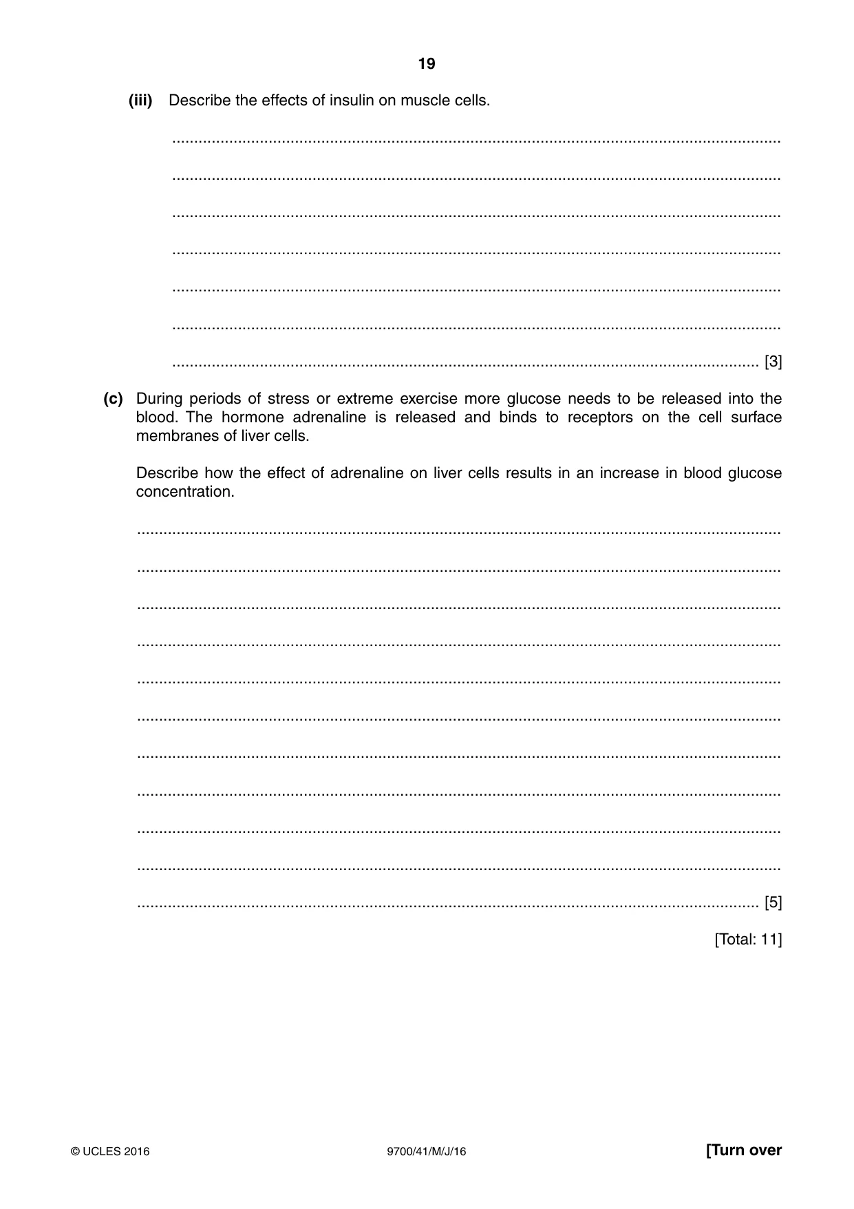 Cambridge A Level Biology 9700 2016 May/June Paper 4 · Variant 1 question paper, page 19 of 24