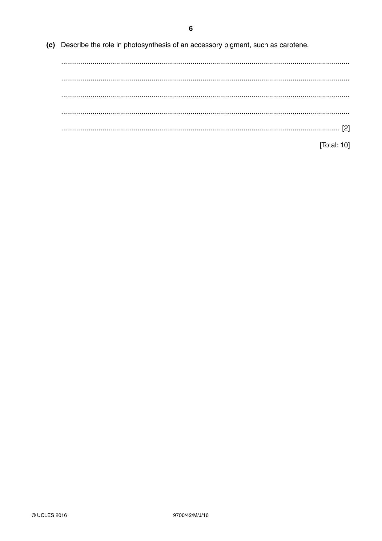 Cambridge A Level Biology 9700 2016 May/June Paper 4 · Variant 2 question paper, page 6 of 24