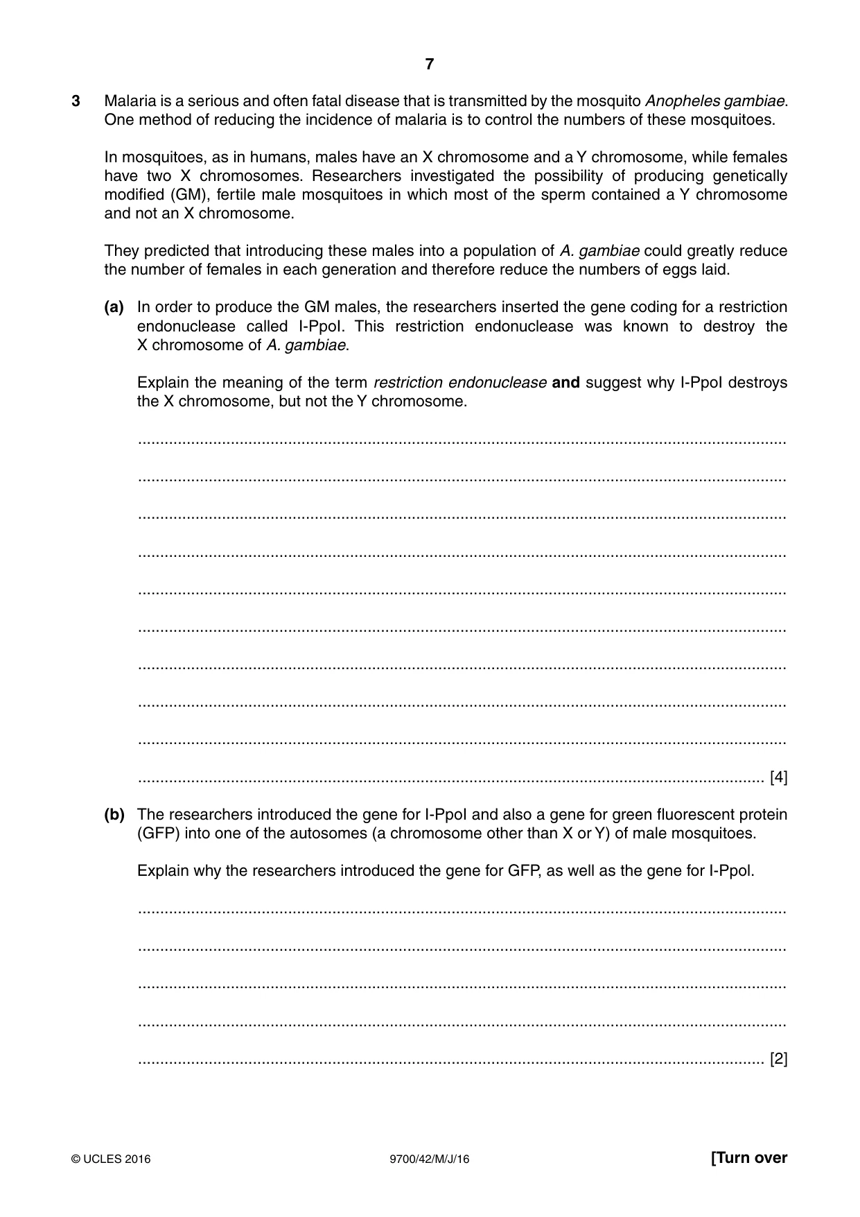 Cambridge A Level Biology 9700 2016 May/June Paper 4 · Variant 2 question paper, page 7 of 24