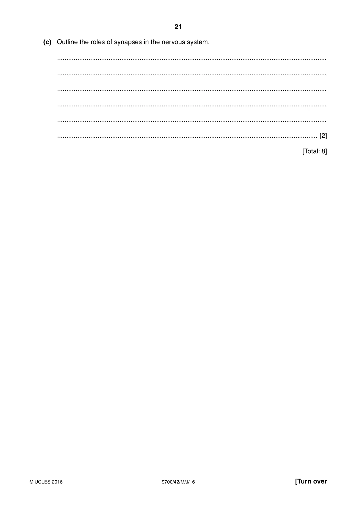 Cambridge A Level Biology 9700 2016 May/June Paper 4 · Variant 2 question paper, page 21 of 24