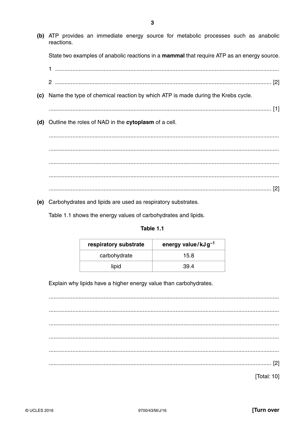 Cambridge A Level Biology 9700 2016 May/June Paper 4 · Variant 3 question paper, page 3 of 24