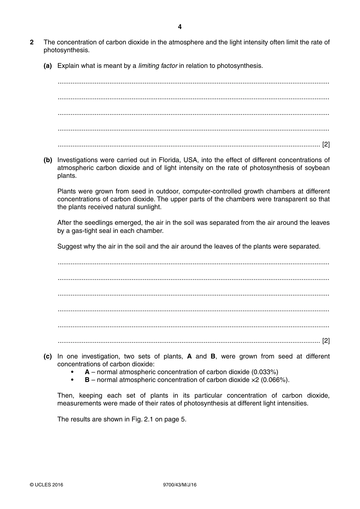Cambridge A Level Biology 9700 2016 May/June Paper 4 · Variant 3 question paper, page 4 of 24