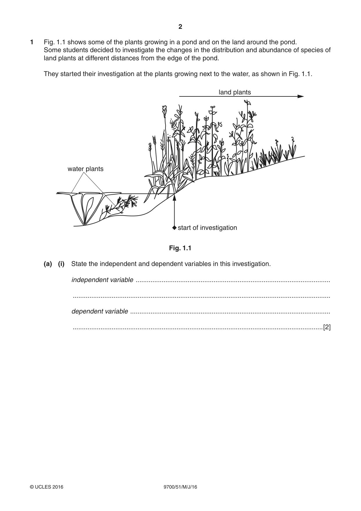 Cambridge A Level Biology 9700 2016 May/June Paper 5 · Variant 1 question paper, page 2 of 12