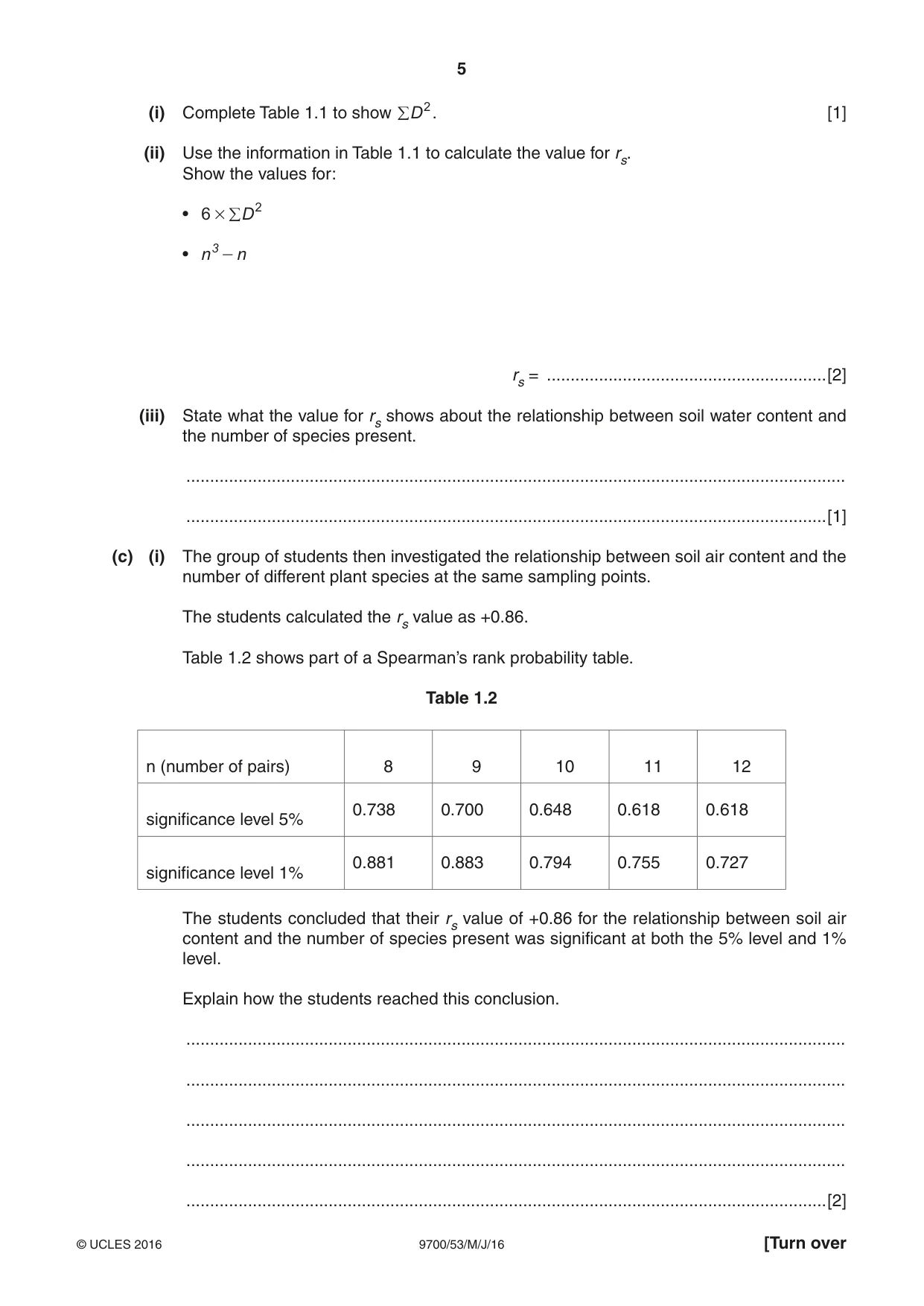 Cambridge A Level Biology 9700 2016 May/June Paper 5 · Variant 3 question paper, page 5 of 12