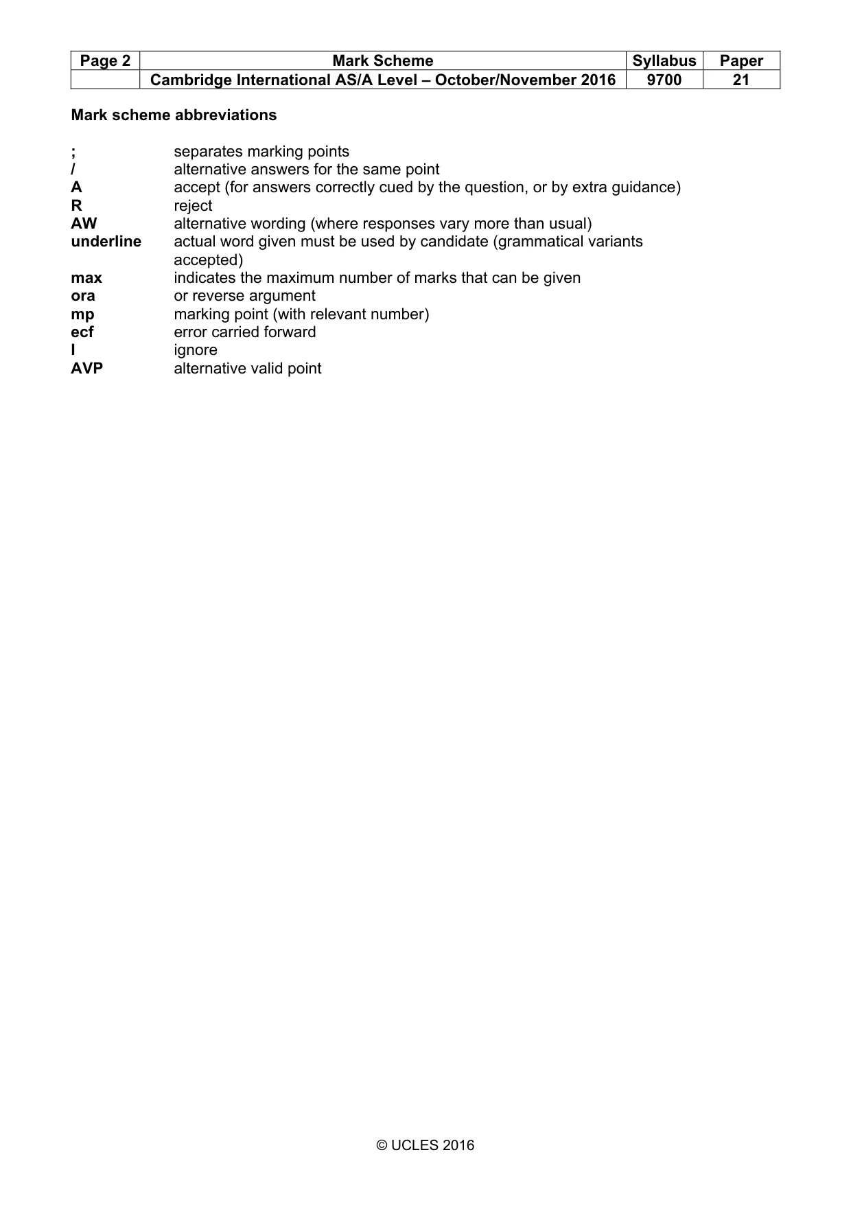 Mark scheme, page 2 of 8