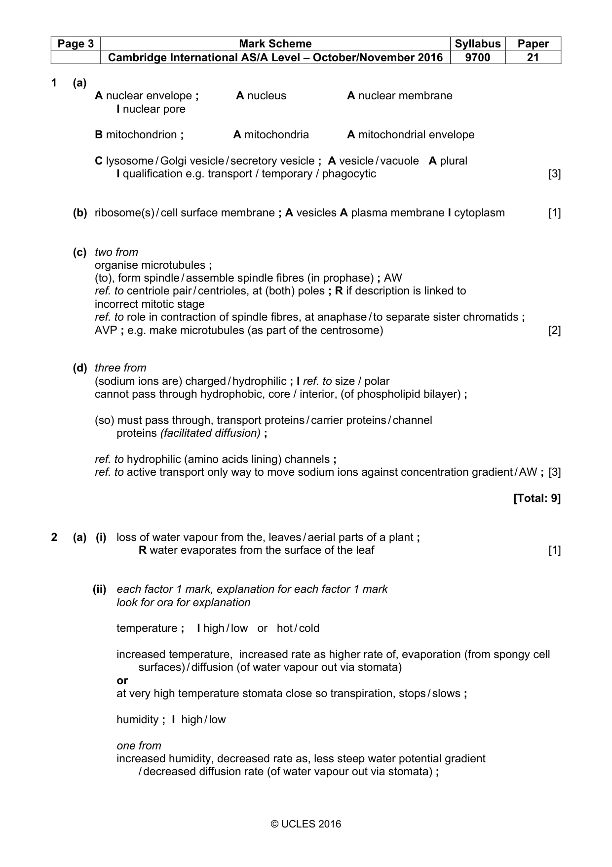 Mark scheme, page 3 of 8