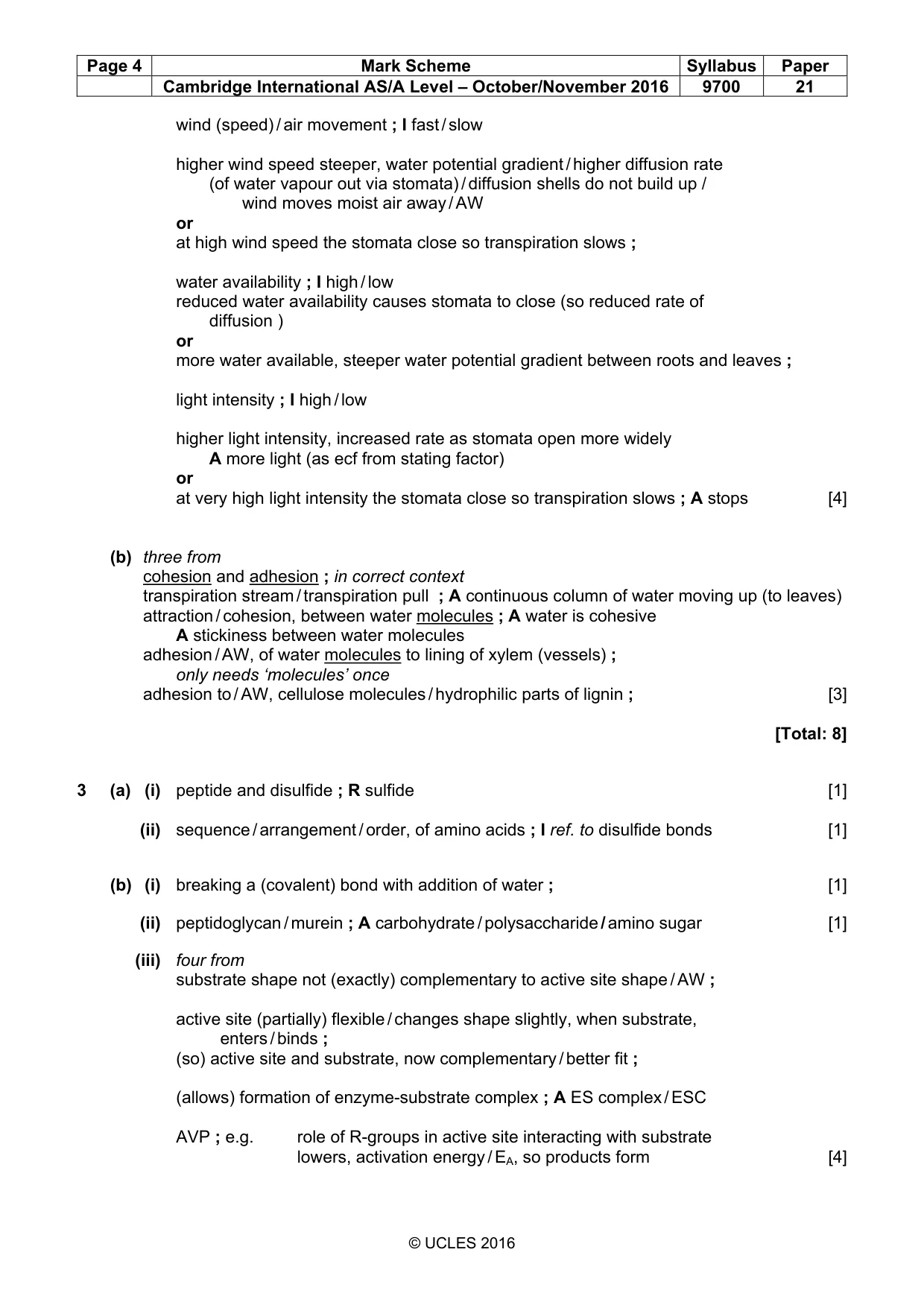 Mark scheme, page 4 of 8