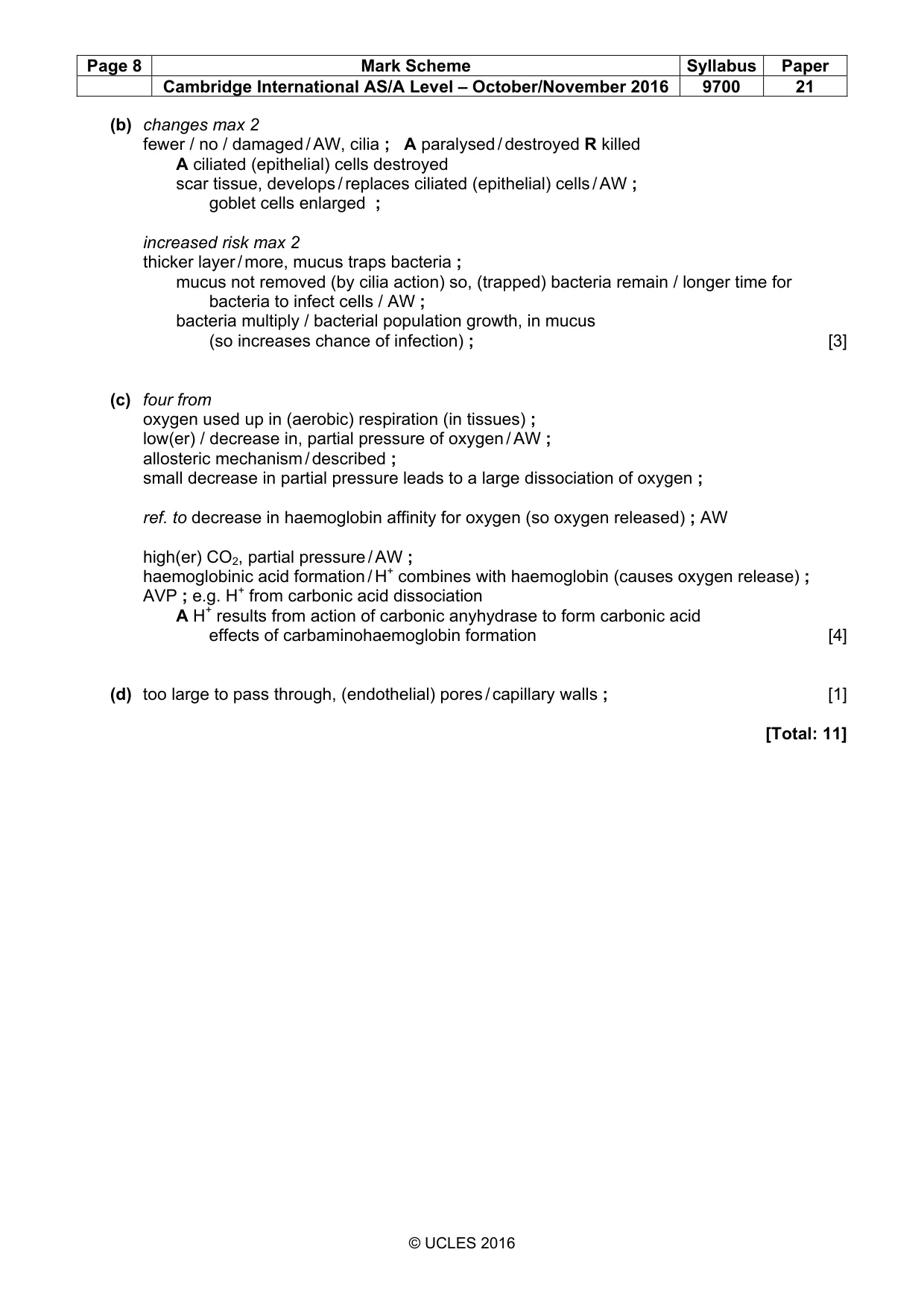 Mark scheme, page 8 of 8