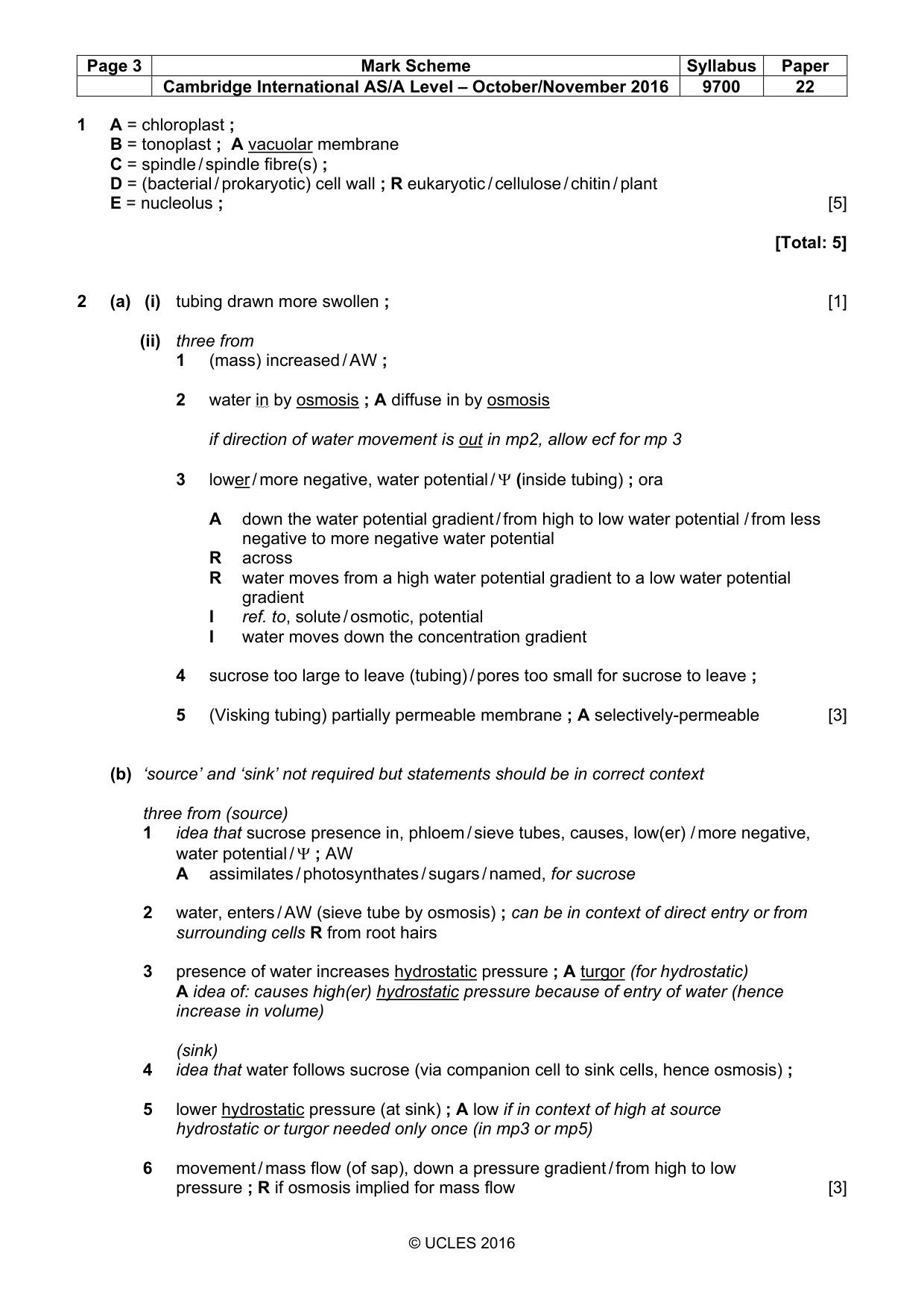 Mark scheme, page 3 of 11