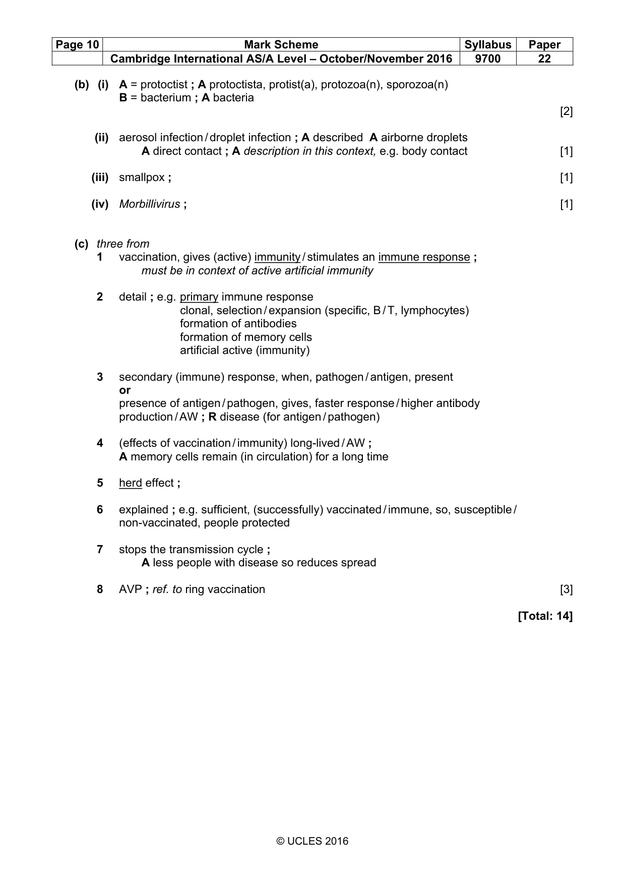 Mark scheme, page 10 of 11