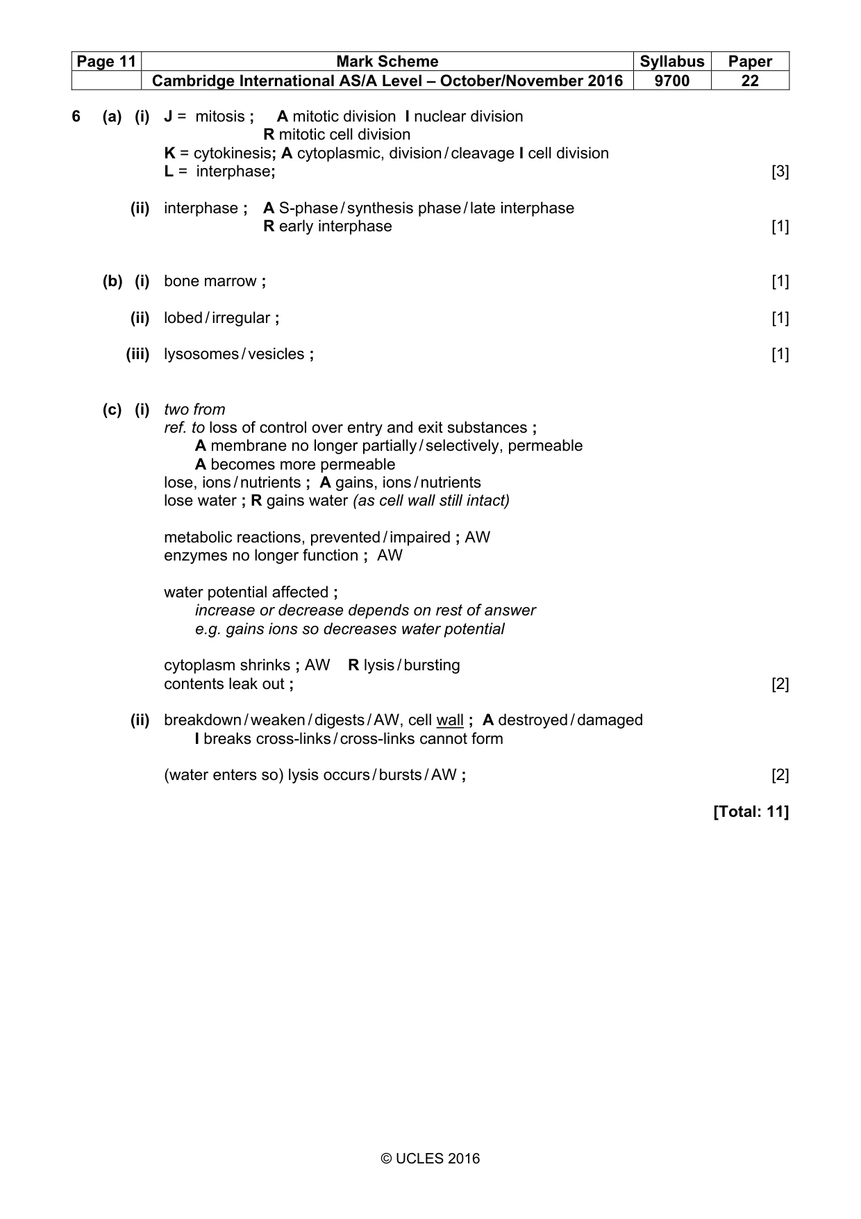 Mark scheme, page 11 of 11
