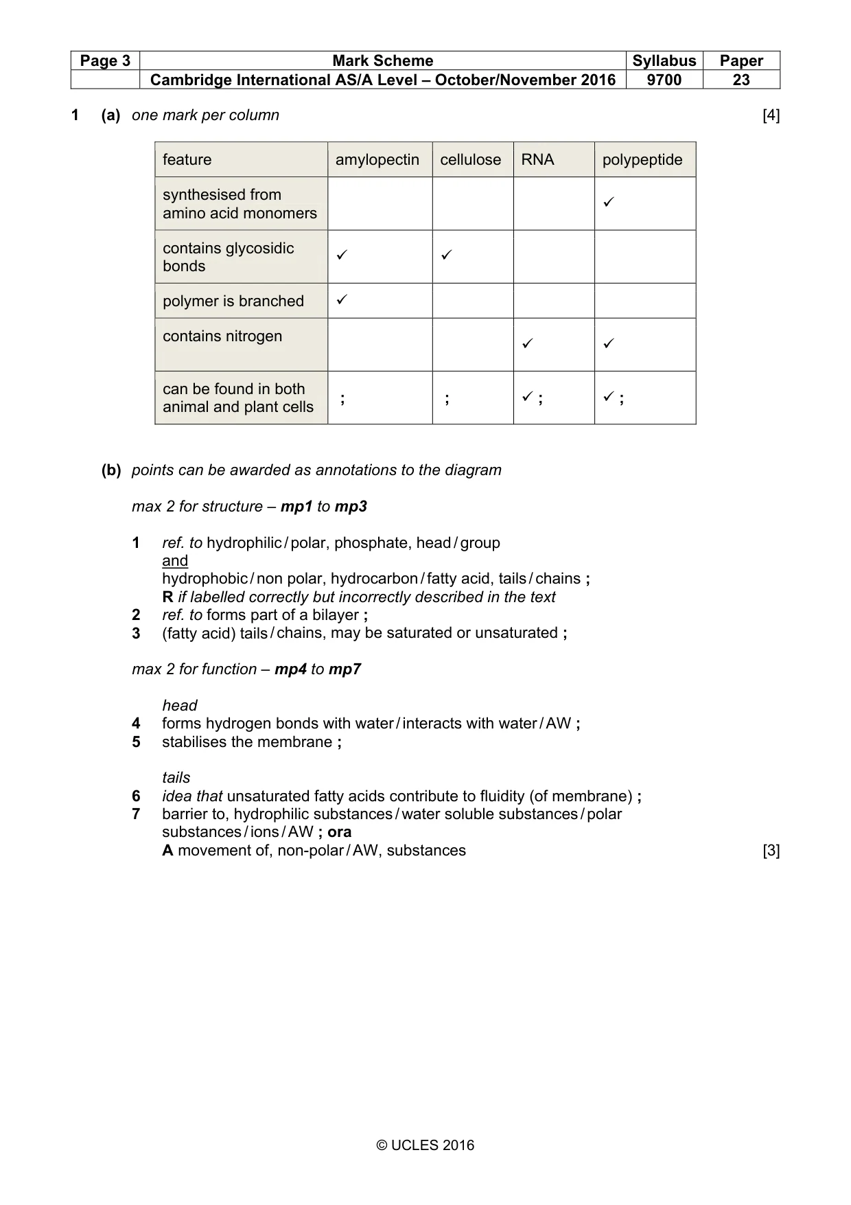Mark scheme, page 3 of 9