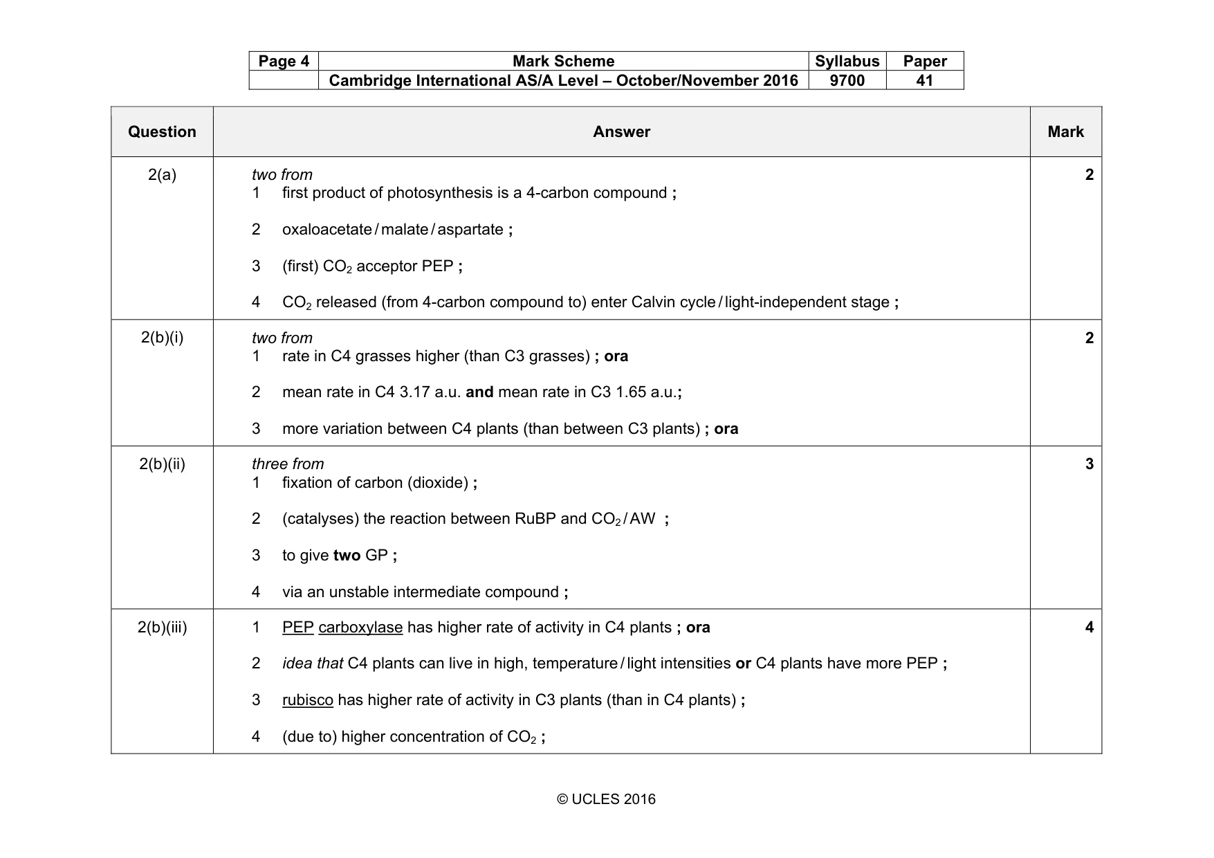 Mark scheme, page 4 of 18