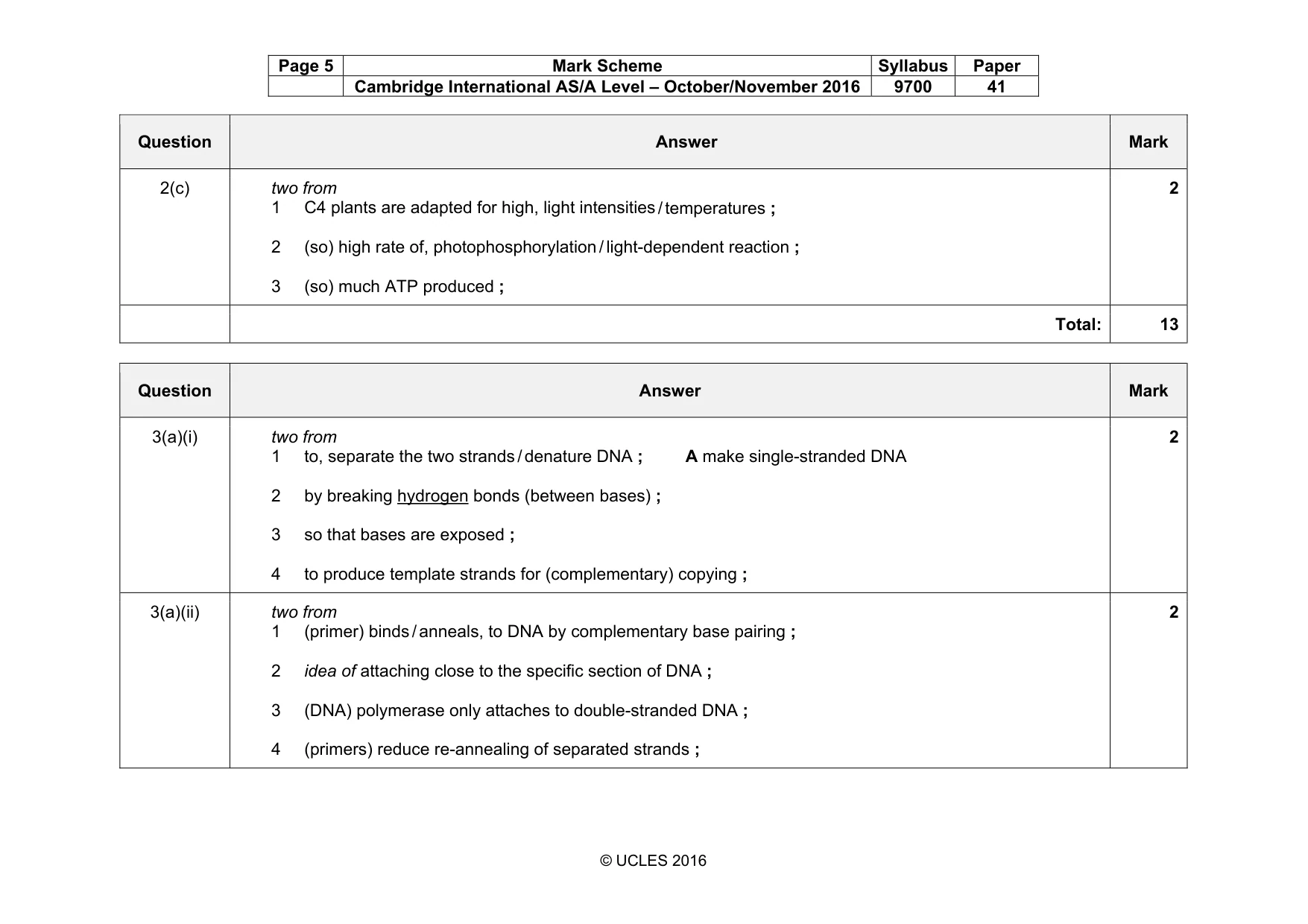 Mark scheme, page 5 of 18