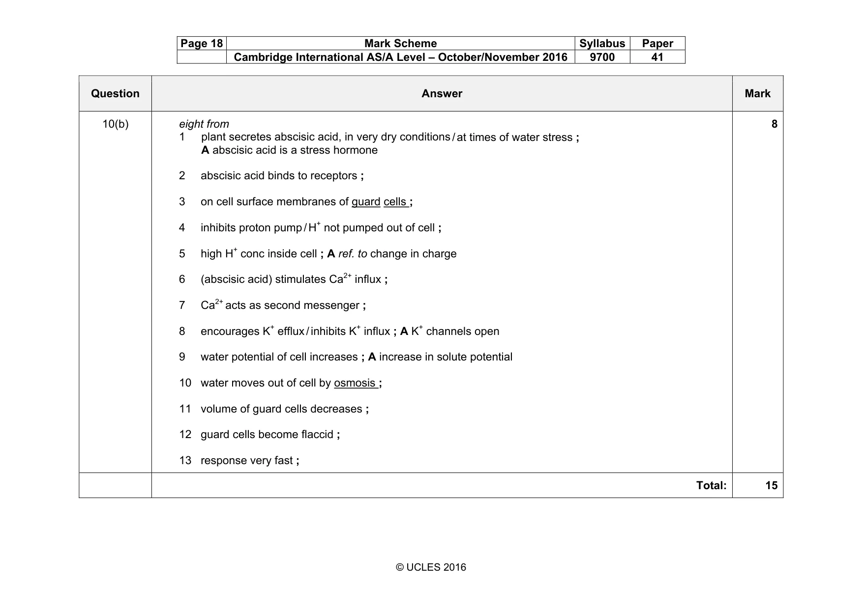 Mark scheme, page 18 of 18