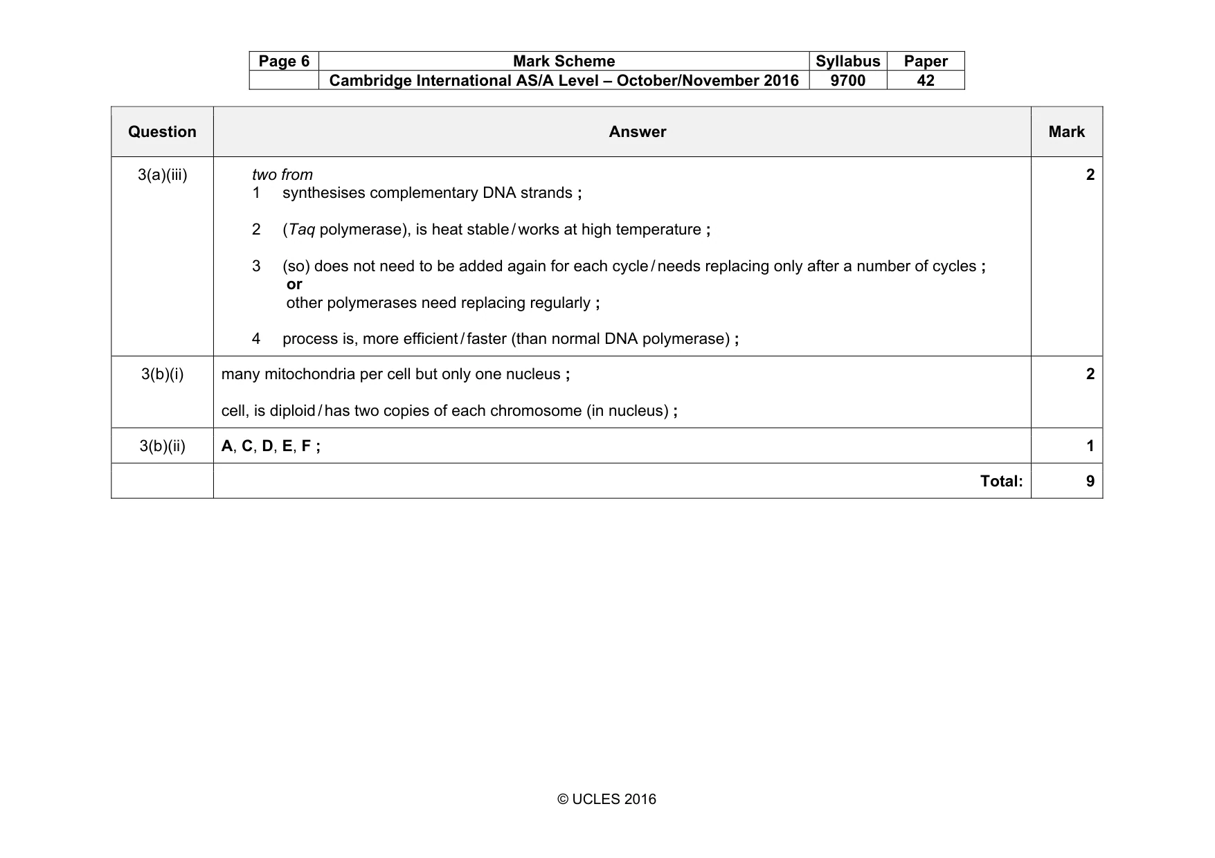Mark scheme, page 6 of 18
