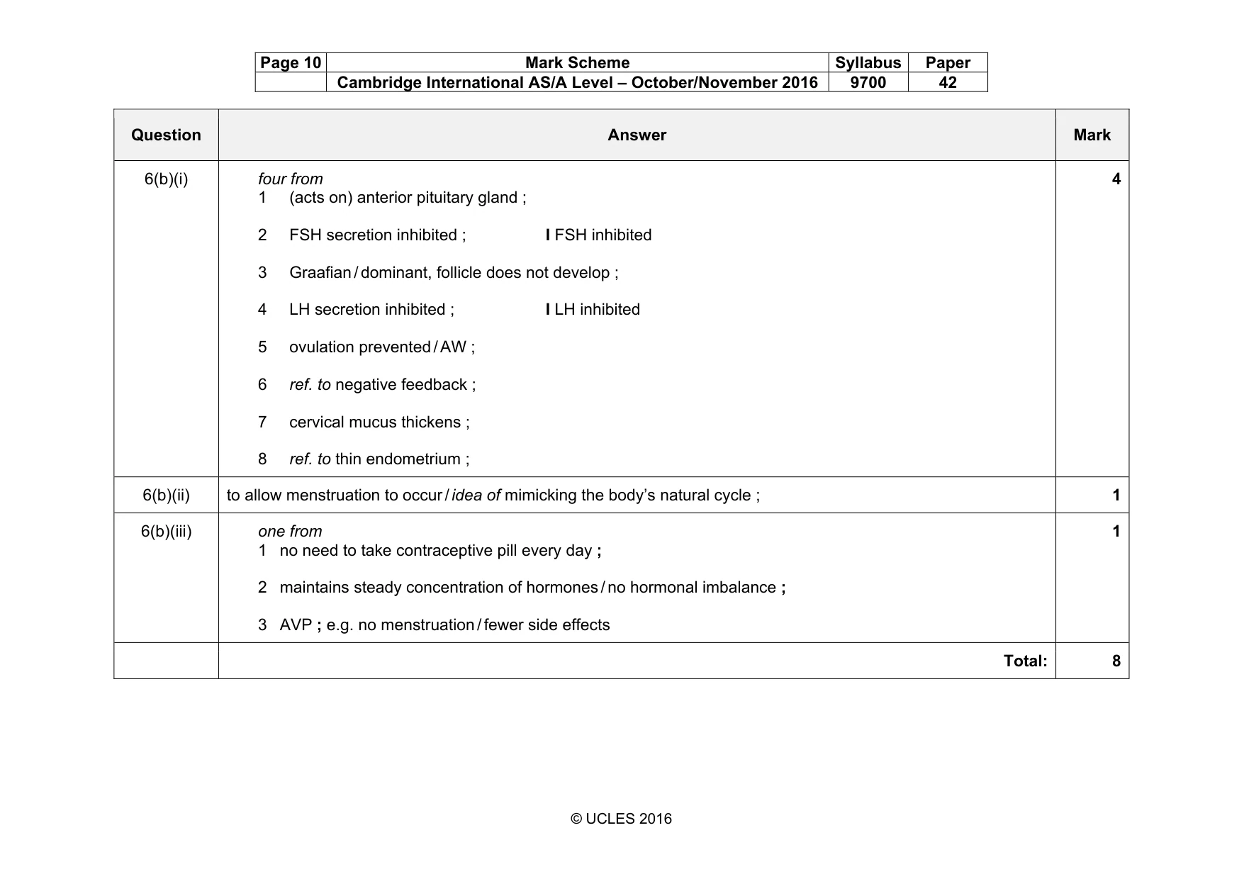 Mark scheme, page 10 of 18