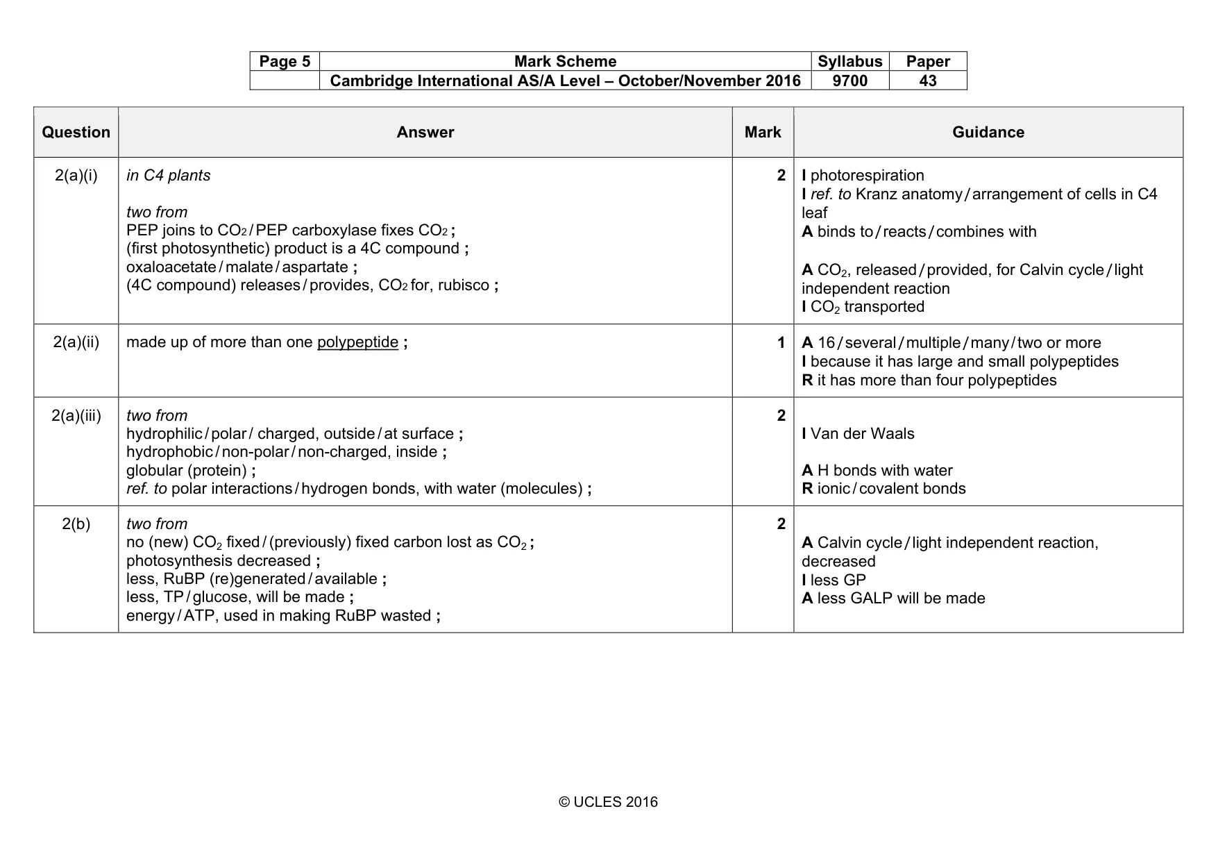 Mark scheme, page 5 of 19