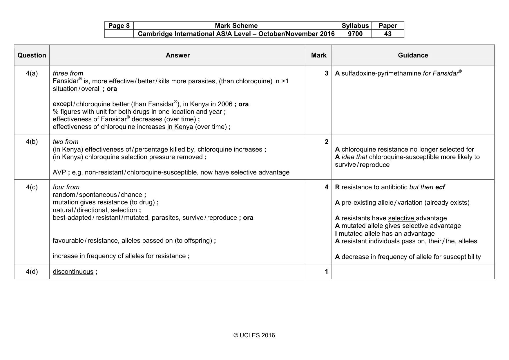 Mark scheme, page 8 of 19
