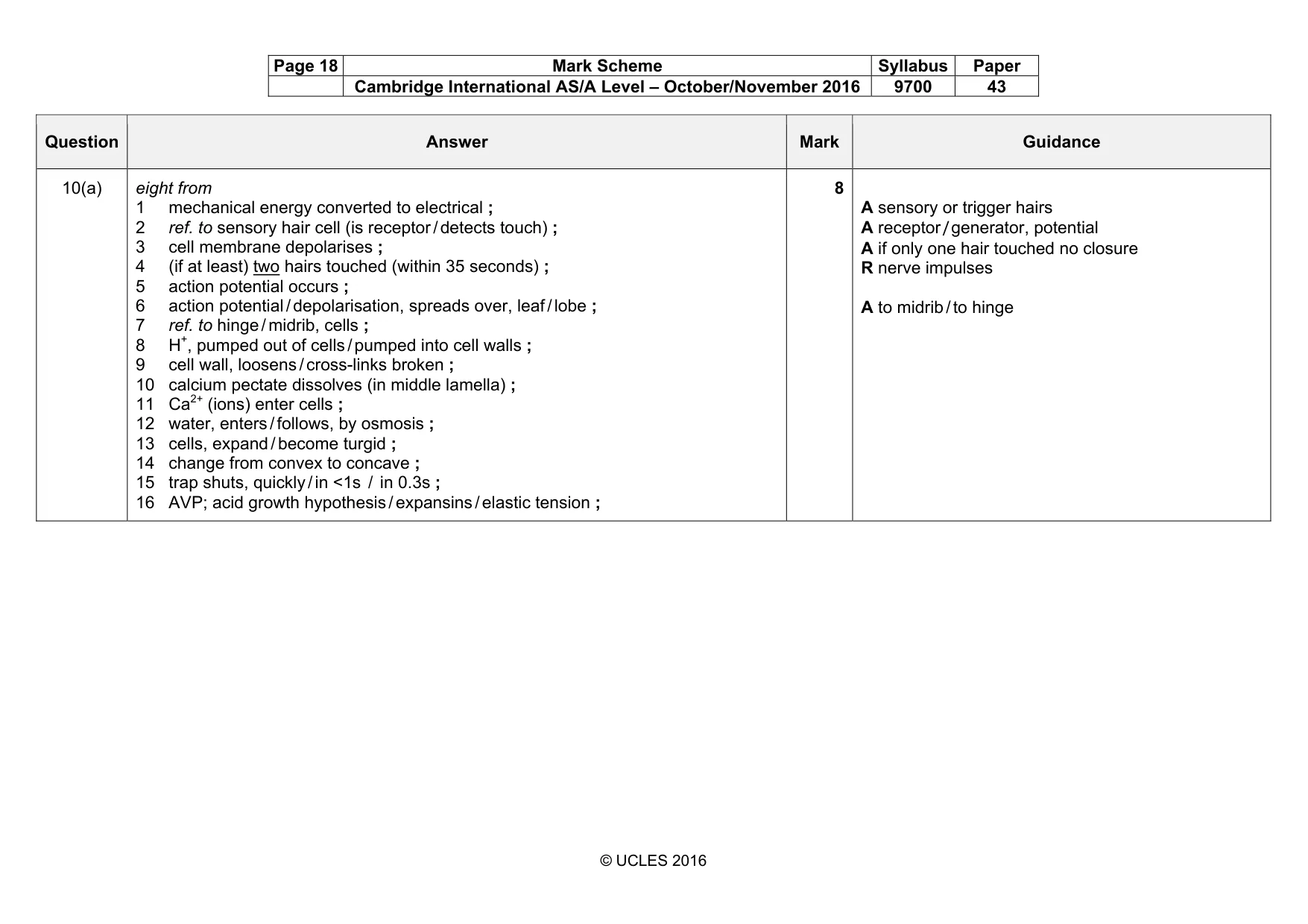 Mark scheme, page 18 of 19